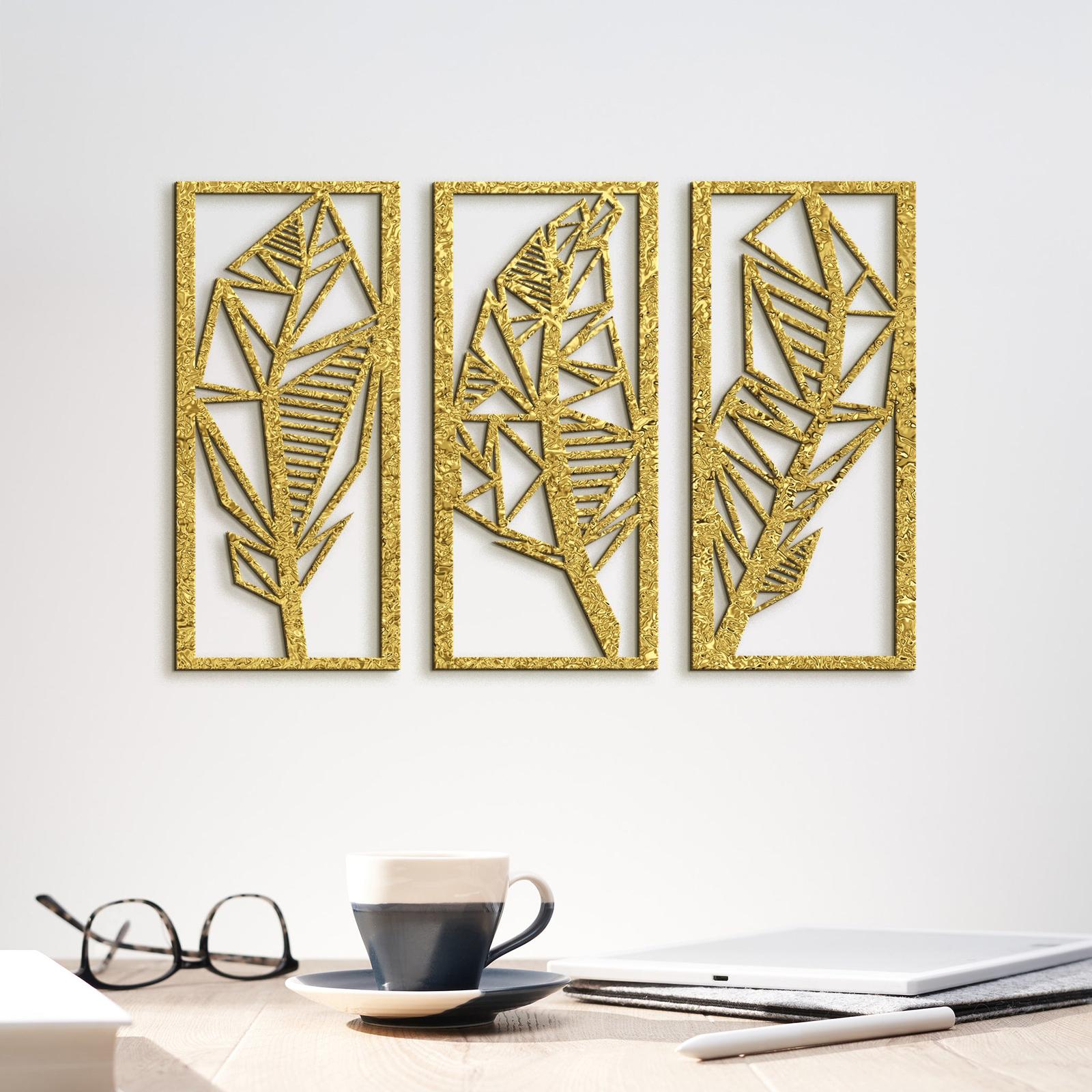 Trojdielny obraz Listy 3D-DREVTEX