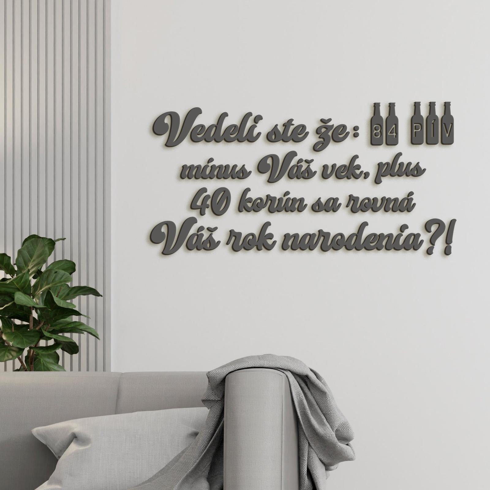 Vtipný drevený nápis na stenu PIVO-DREVTEX