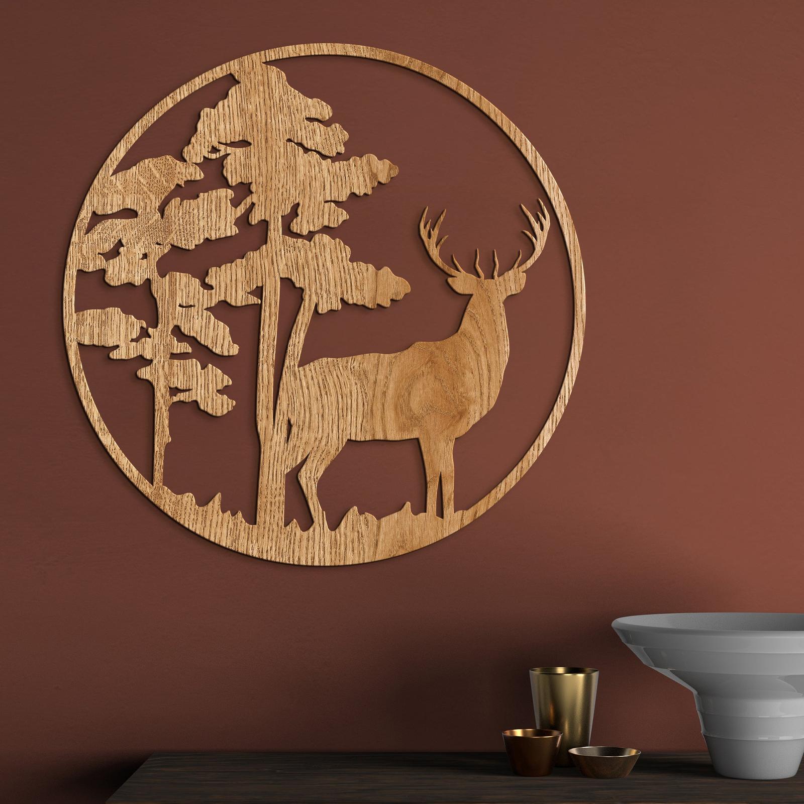 Drevený obraz Jelenia silueta-DREVTEX