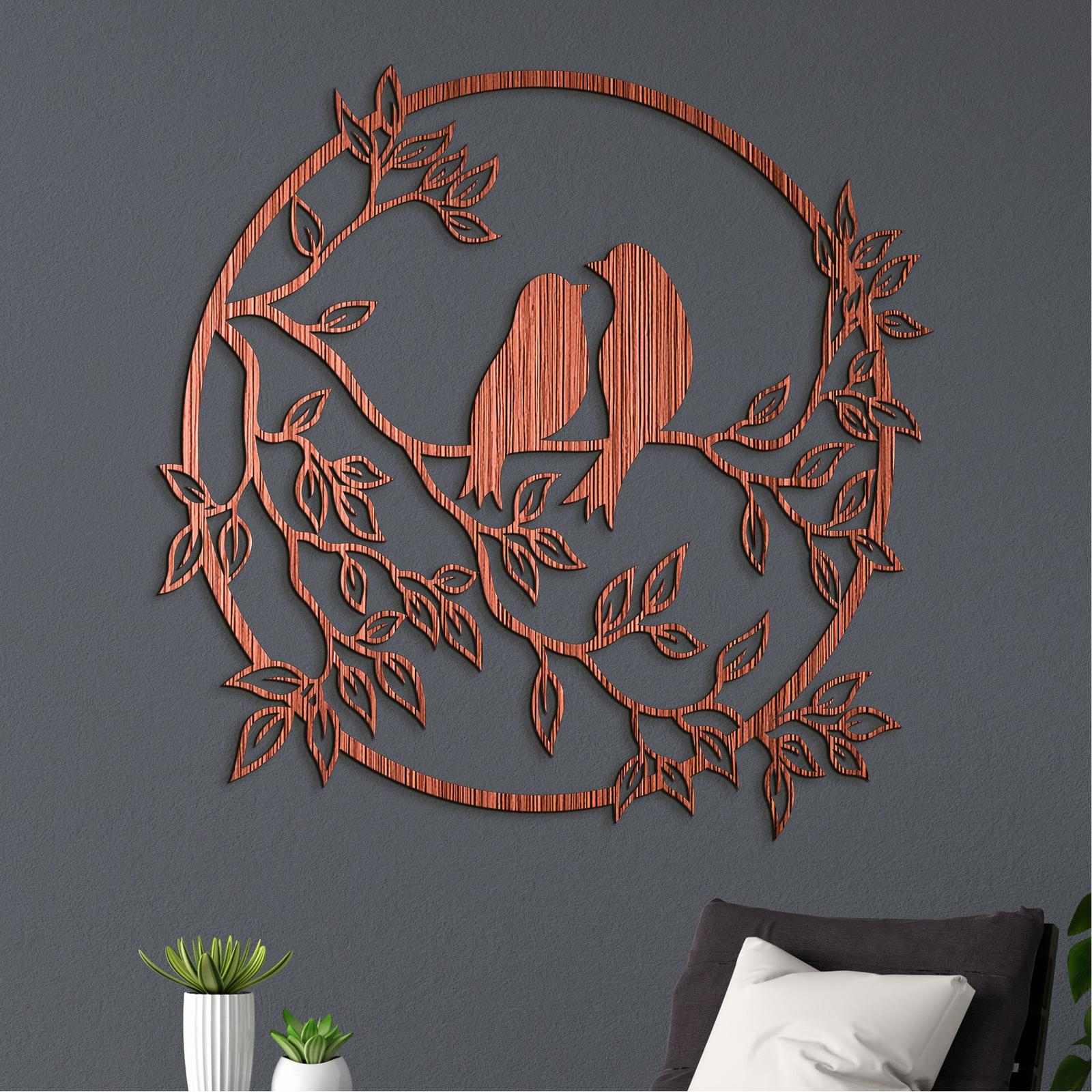 Drevený obraz štebot vtákov-DREVTEX