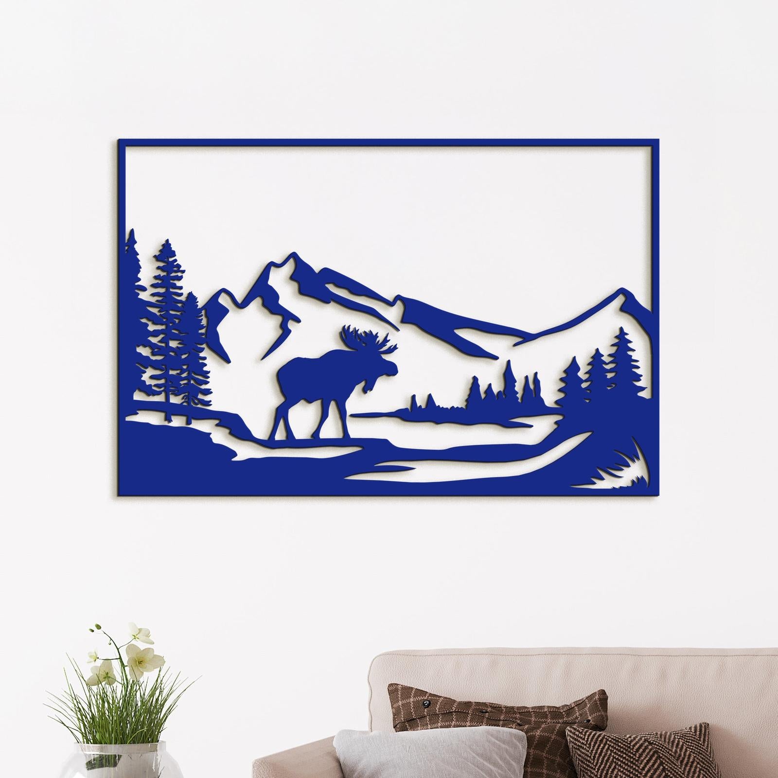 Horska sceneria s lososom-DREVTEX