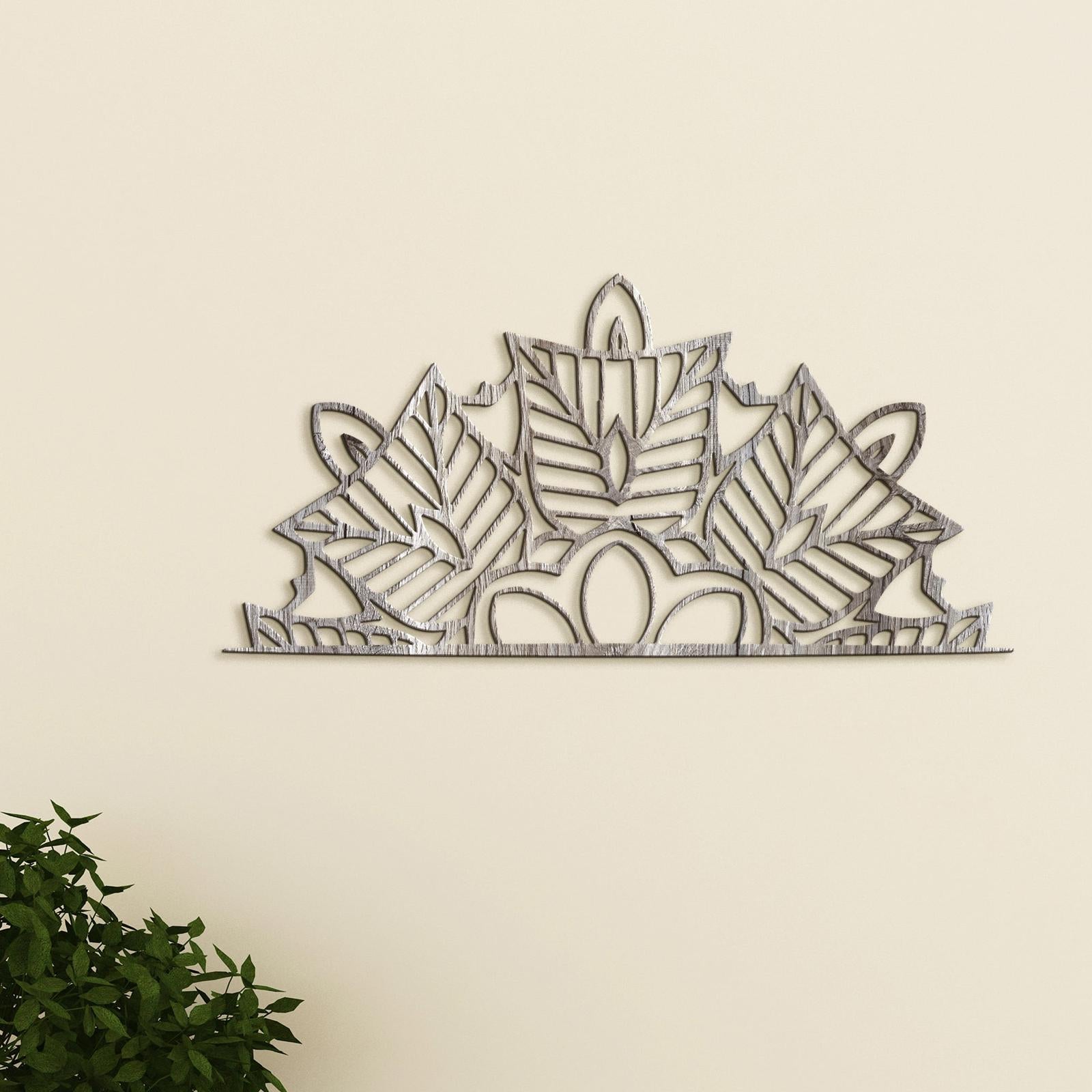 Drevená mandala polkruh Ornament-DREVTEX