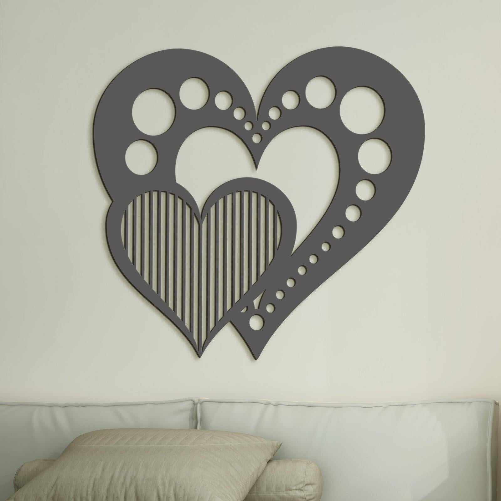 Drevený obraz na stenu Srdcia-DREVTEX