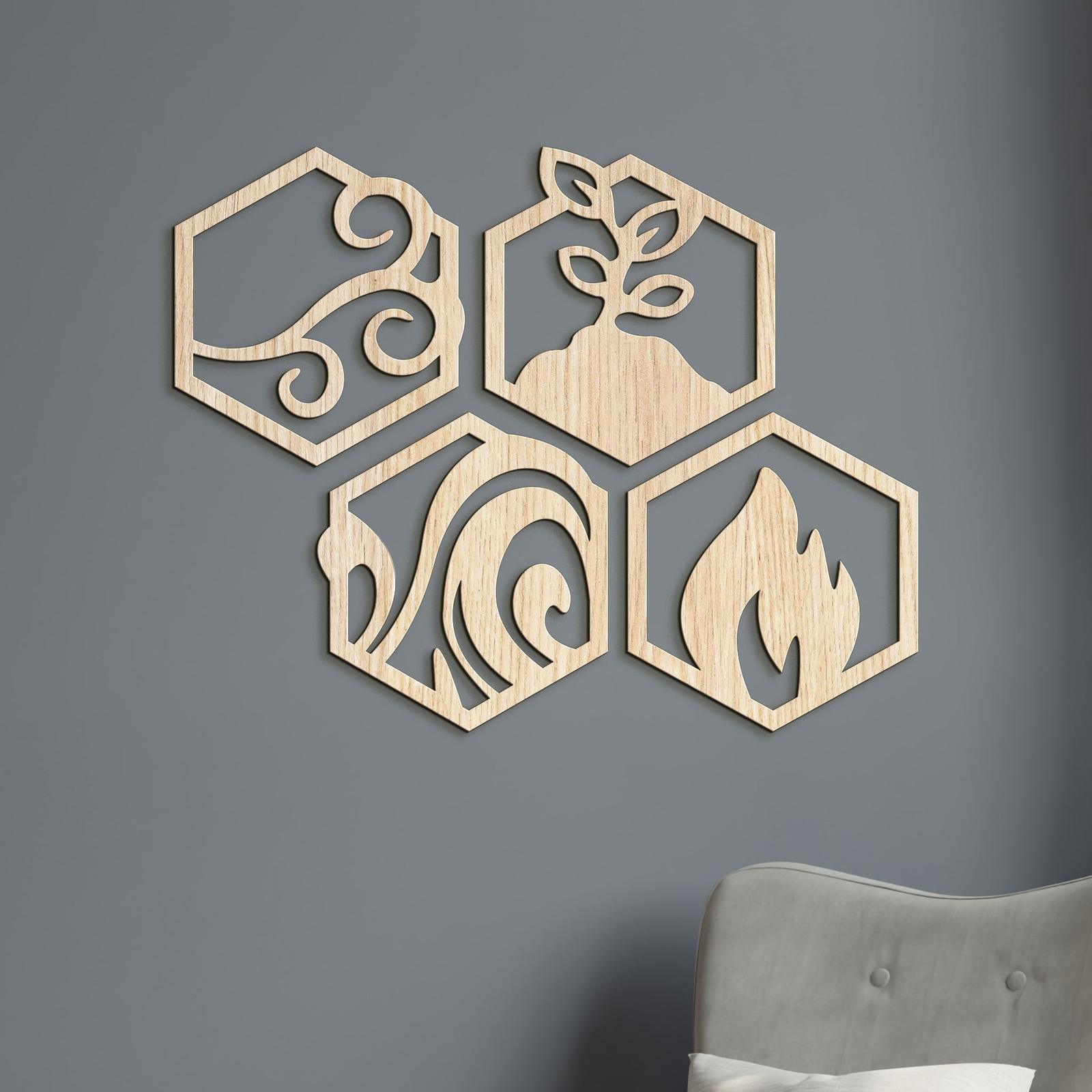 Moderný obraz Štyri živly-DREVTEX