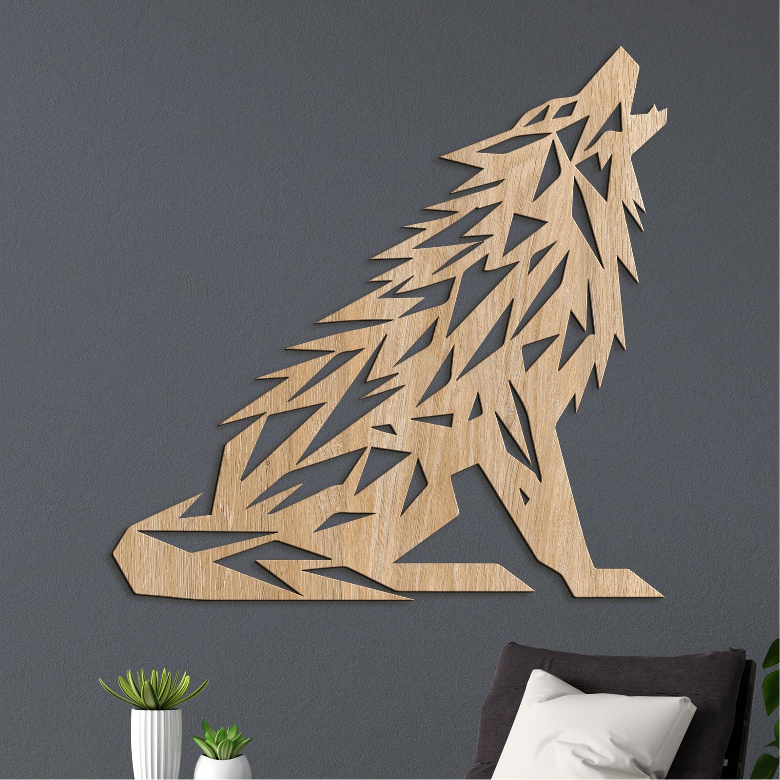 Drevený obraz Vyjúci vlk-DREVTEX