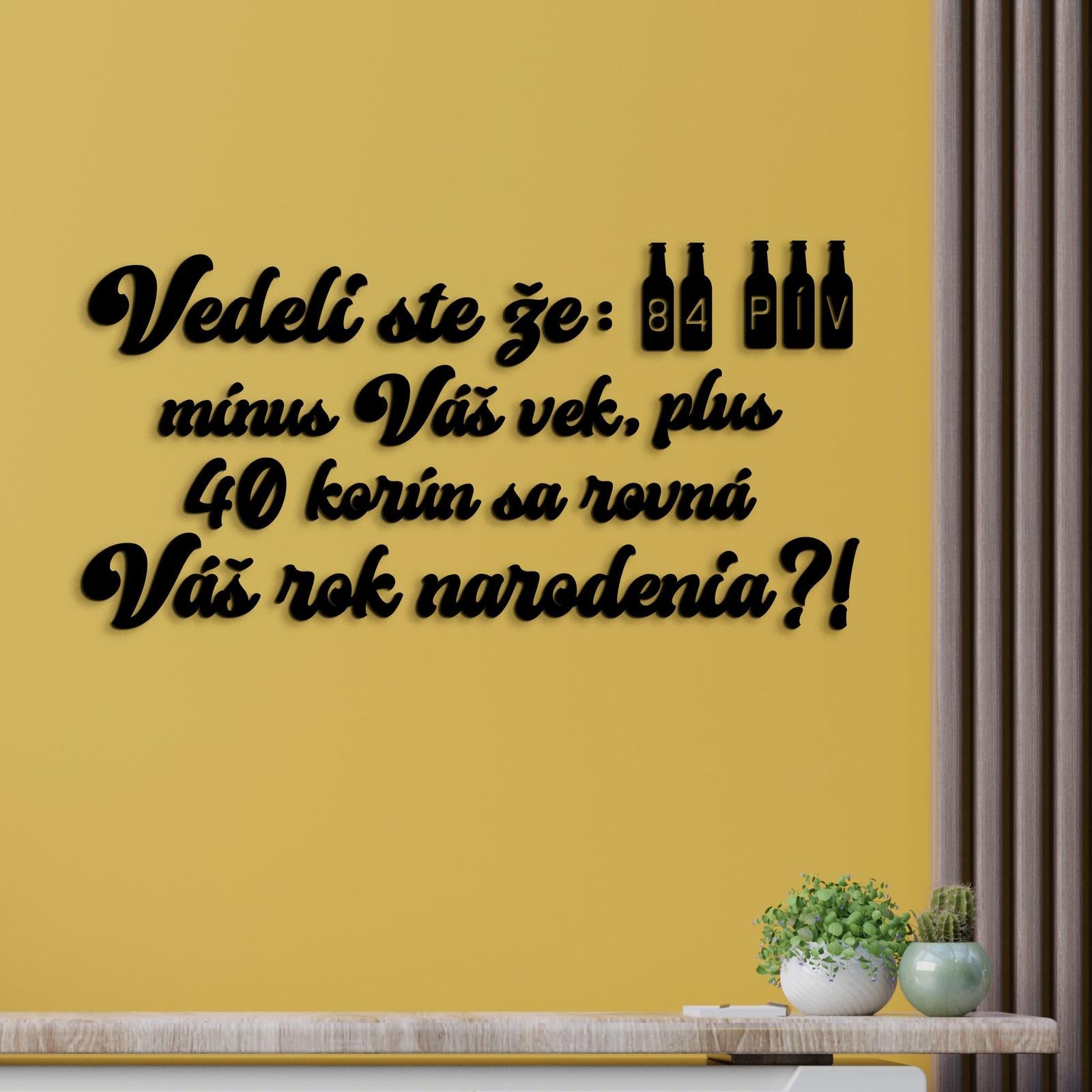 Vtipný drevený nápis na stenu PIVO-DREVTEX