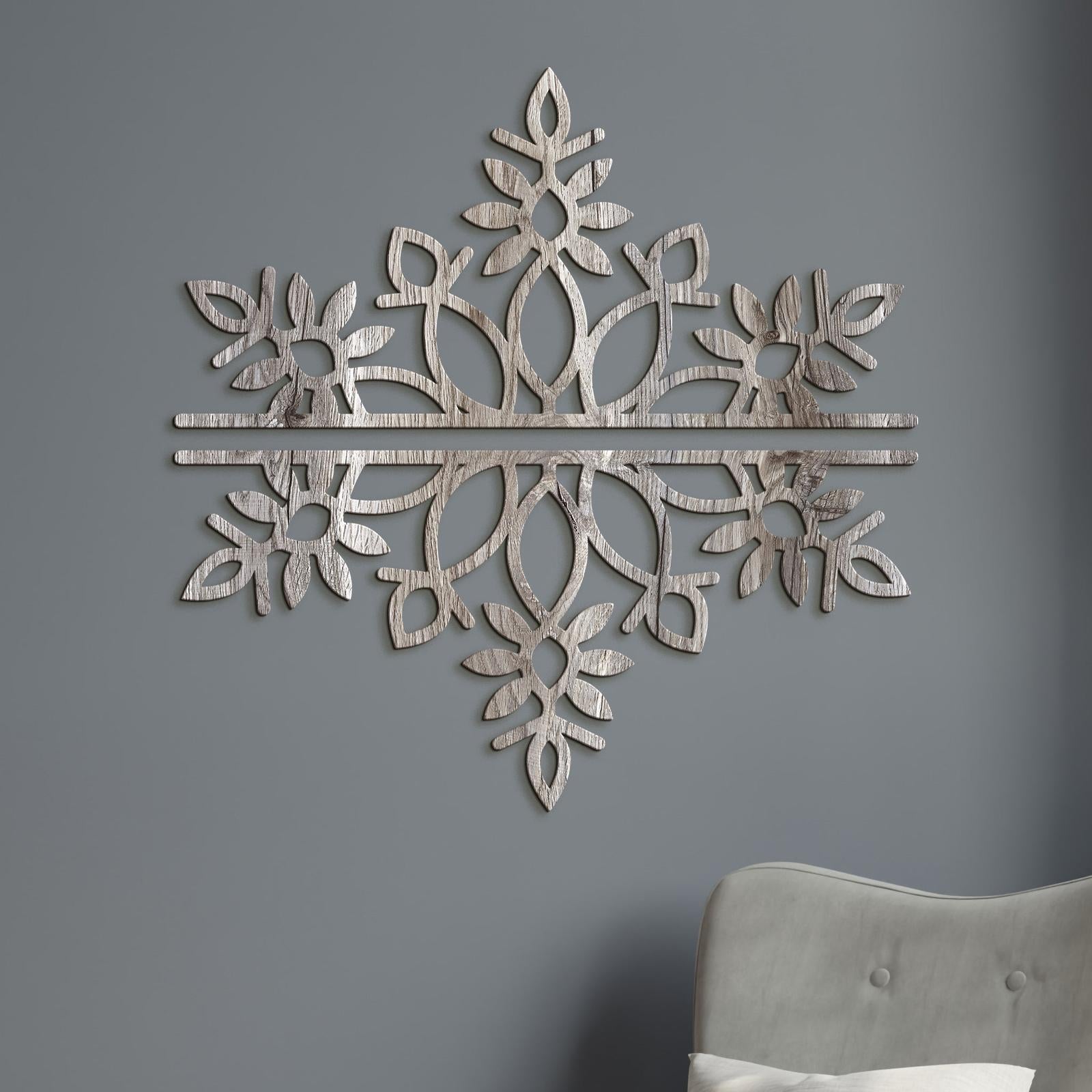 Dvojdielna drevená mandala SNOW-DREVTEX