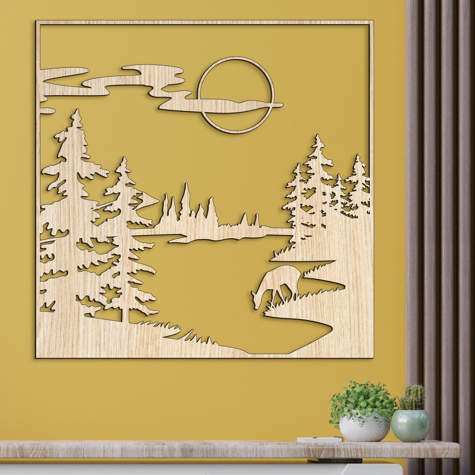 Drevený obraz Lesná čistinka-DREVTEX