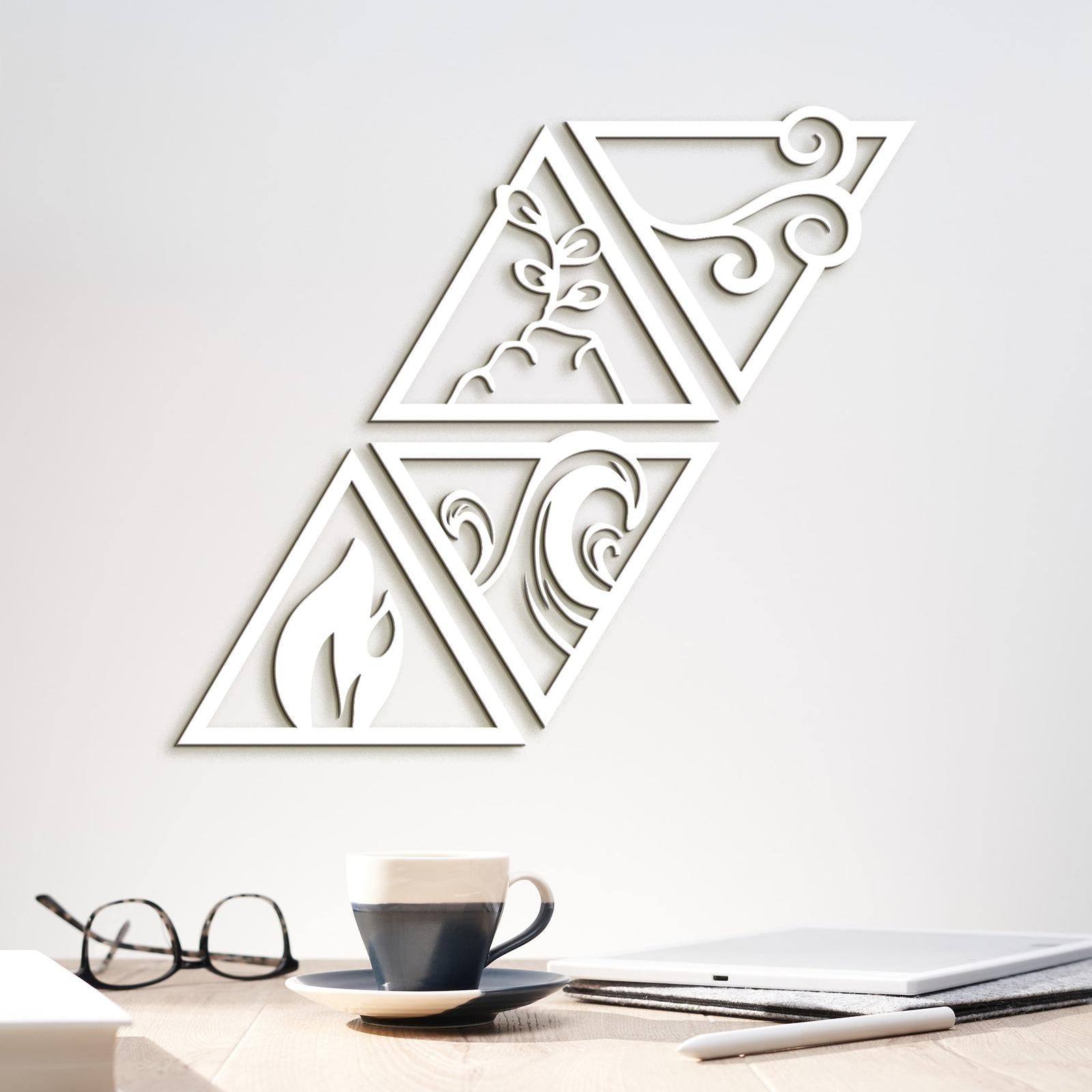 Obraz so symbolmi styroch zivlov-DREVTEX