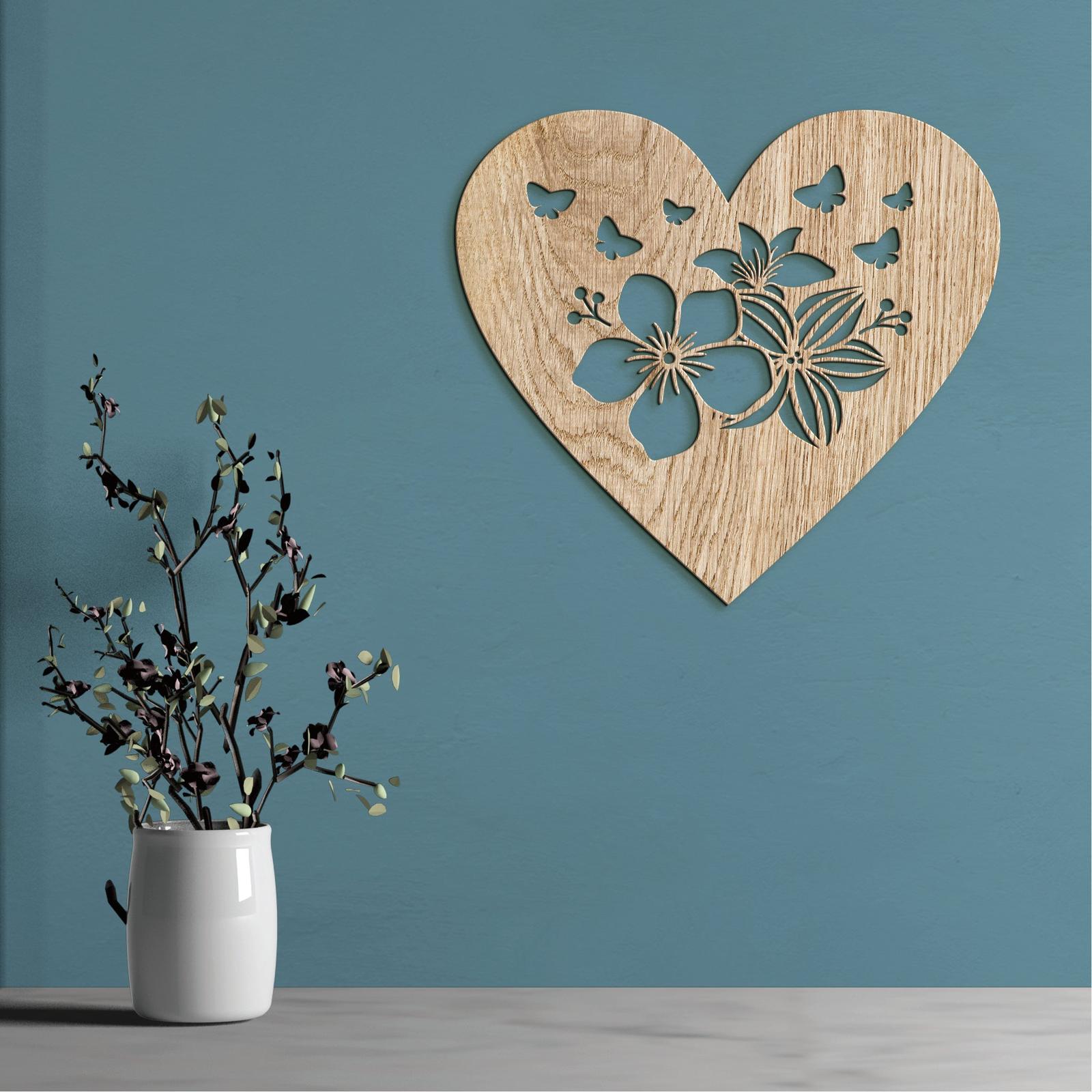 Drevený obraz Srdce plné motýľov-DREVTEX