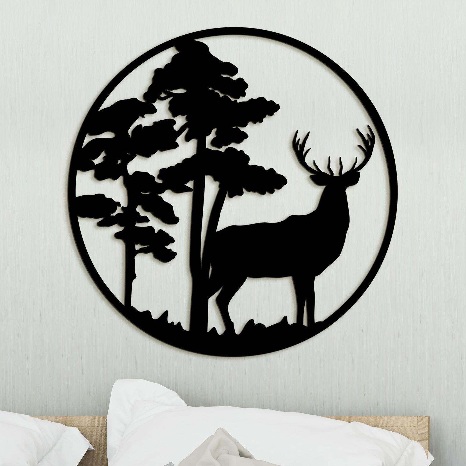 Drevený obraz Jelenia silueta-DREVTEX