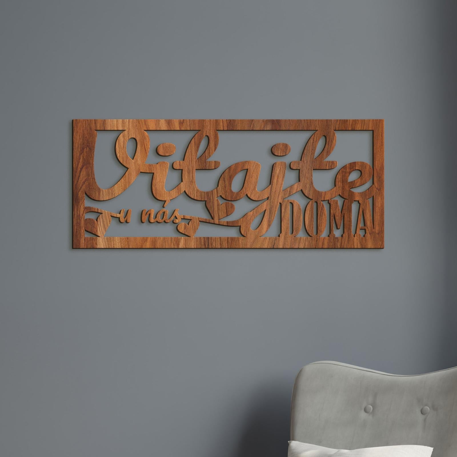 Drevený nápis VITAJTE u nás DOMA-DREVTEX