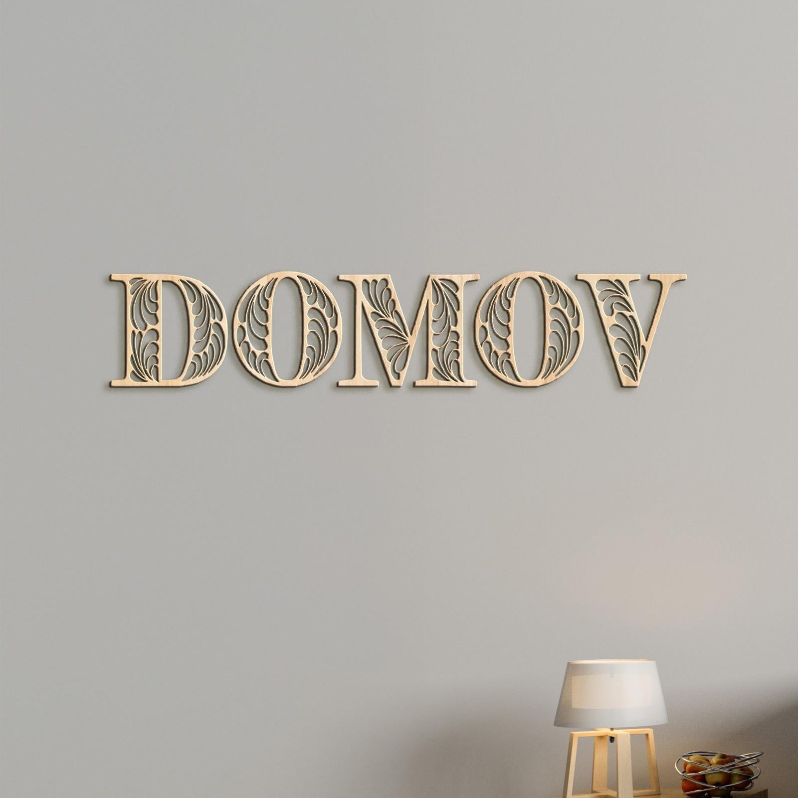 Drevený nápis DOMOV-DREVTEX