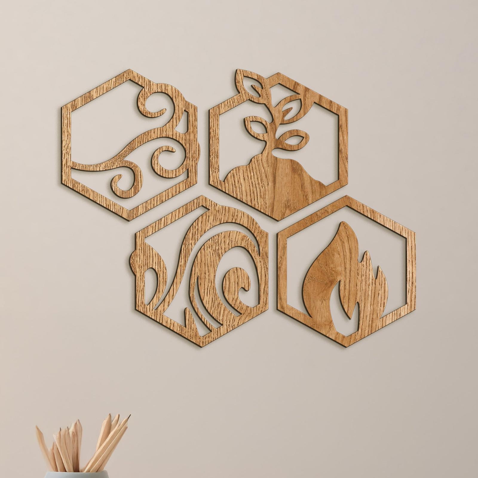 Moderný obraz Štyri živly-DREVTEX