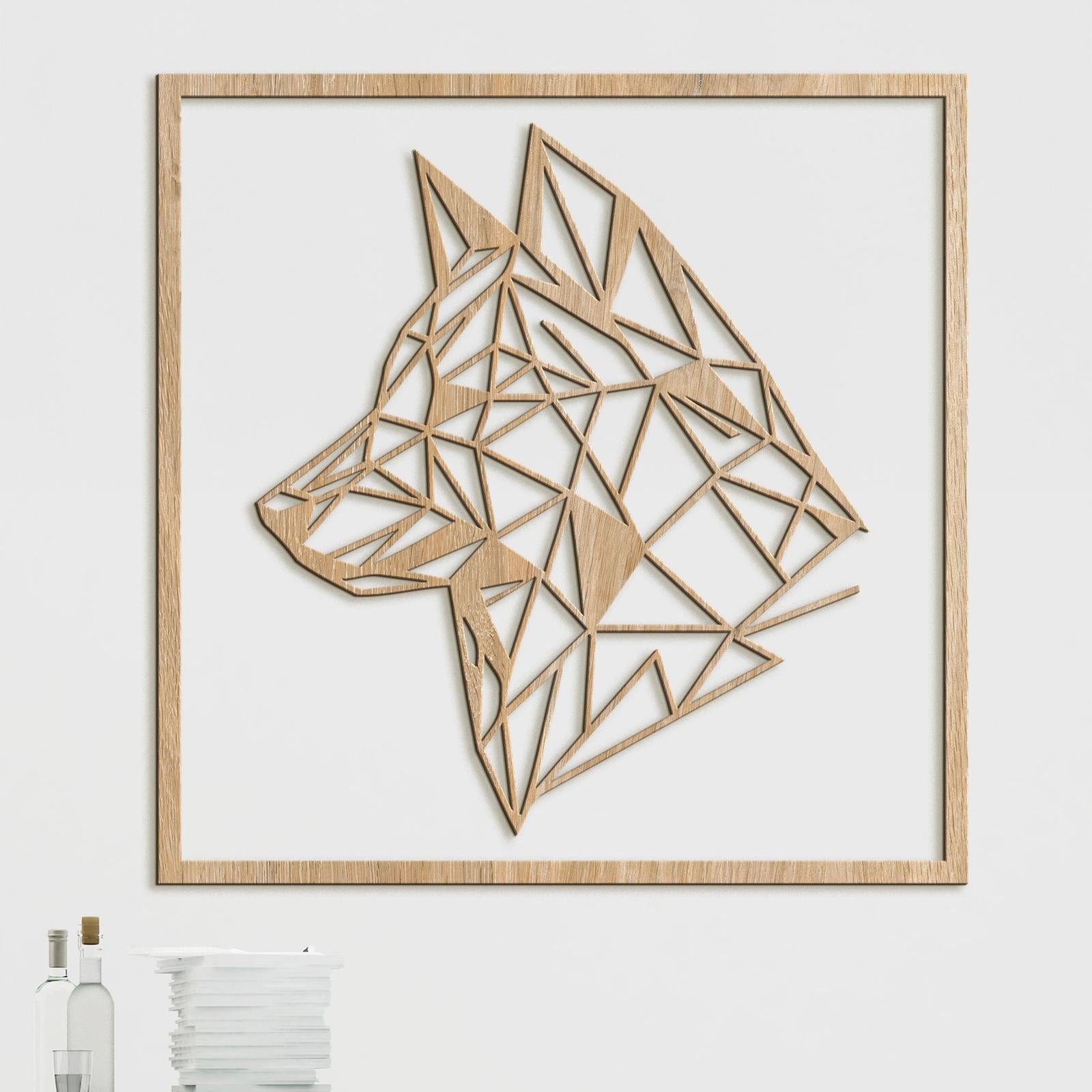 Drevený obraz Silueta vlka-DREVTEX