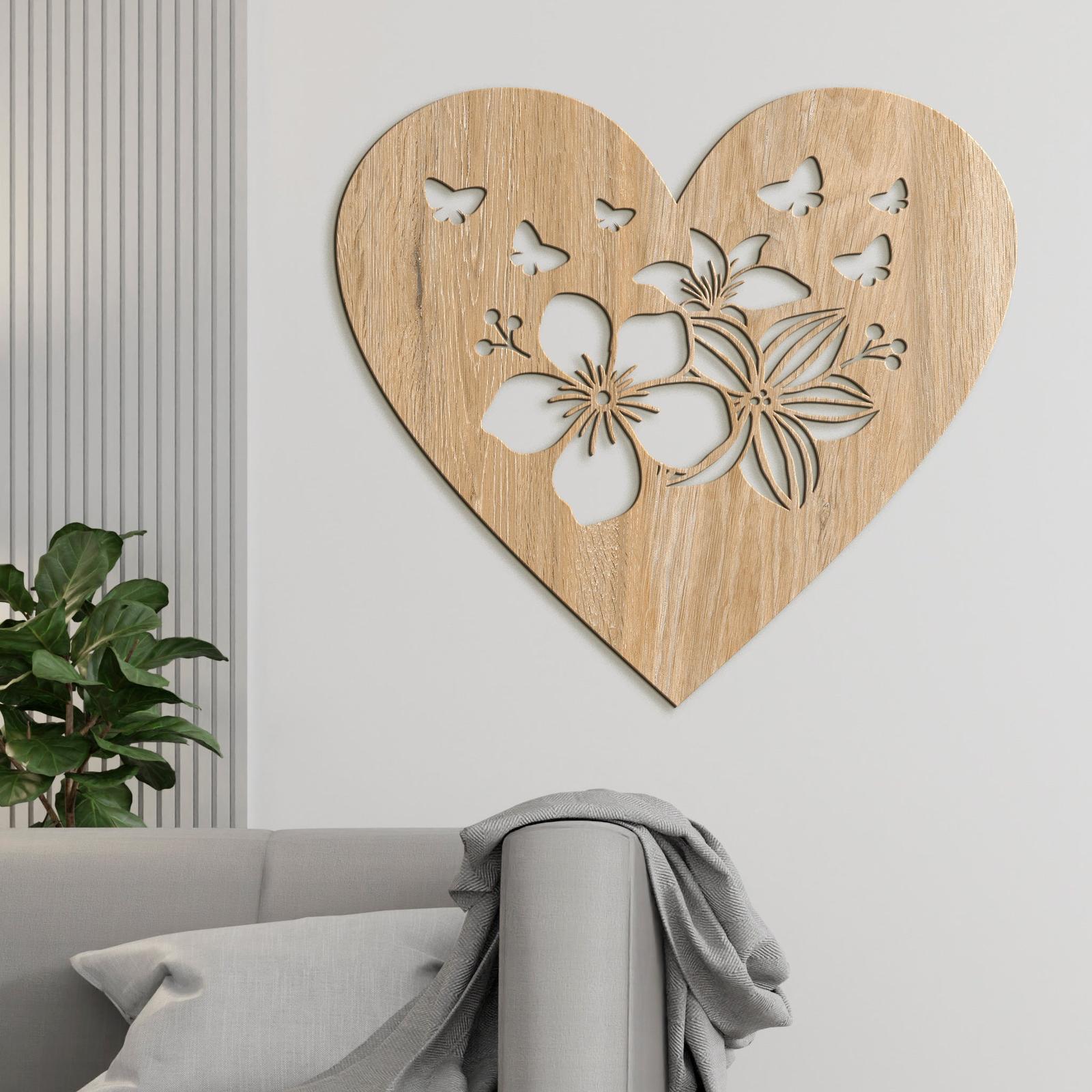 Drevený obraz Srdce plné motýľov-DREVTEX