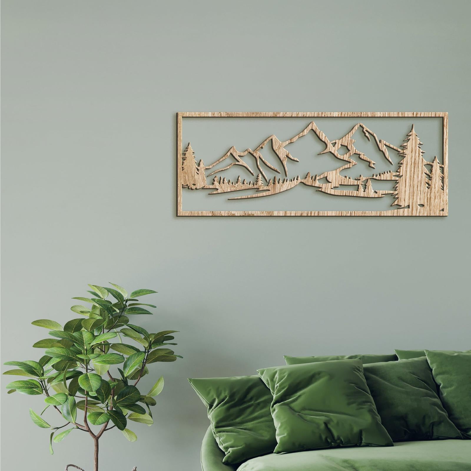 Drevený obraz hory-DREVTEX