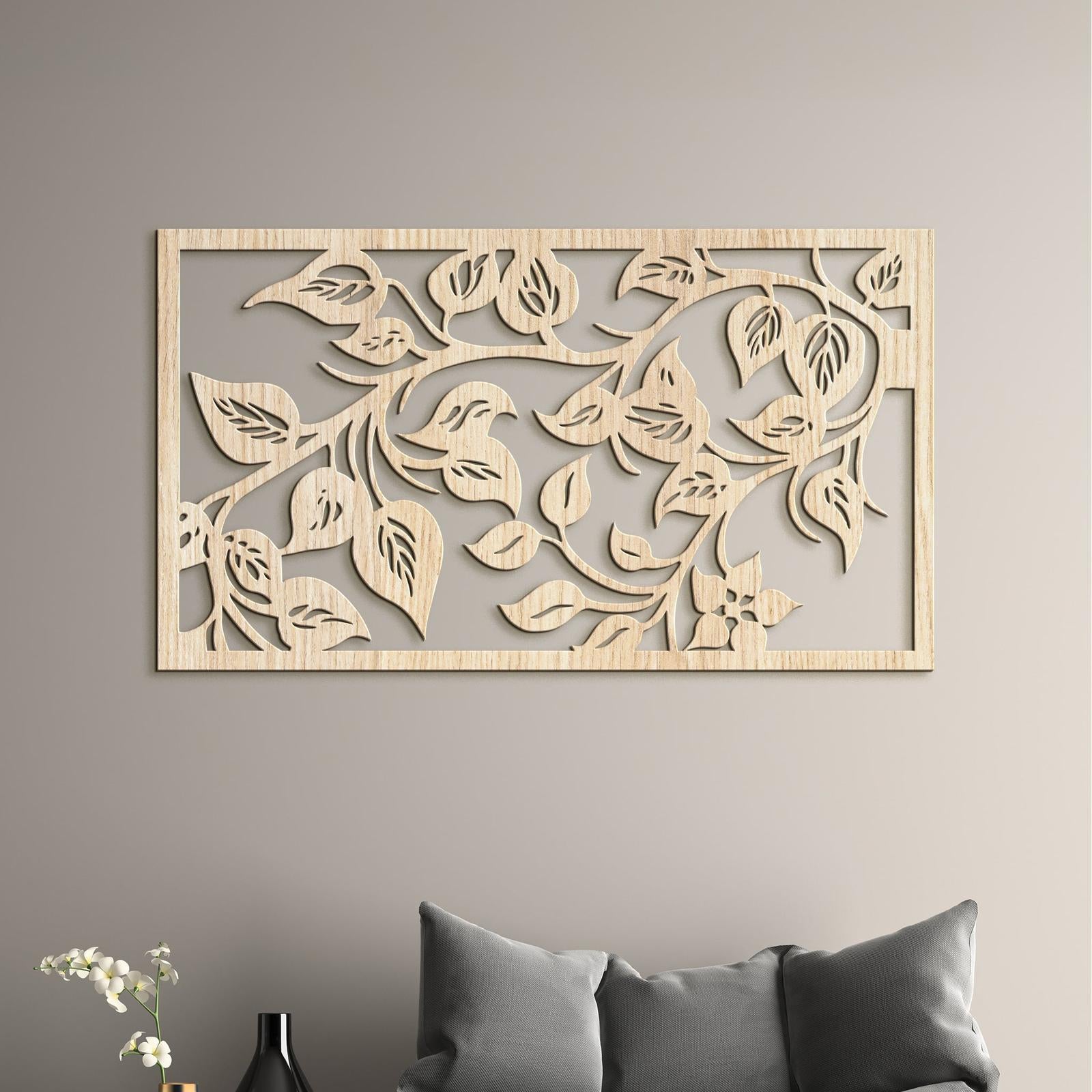 Drevený obraz na stenu Lístie-DREVTEX