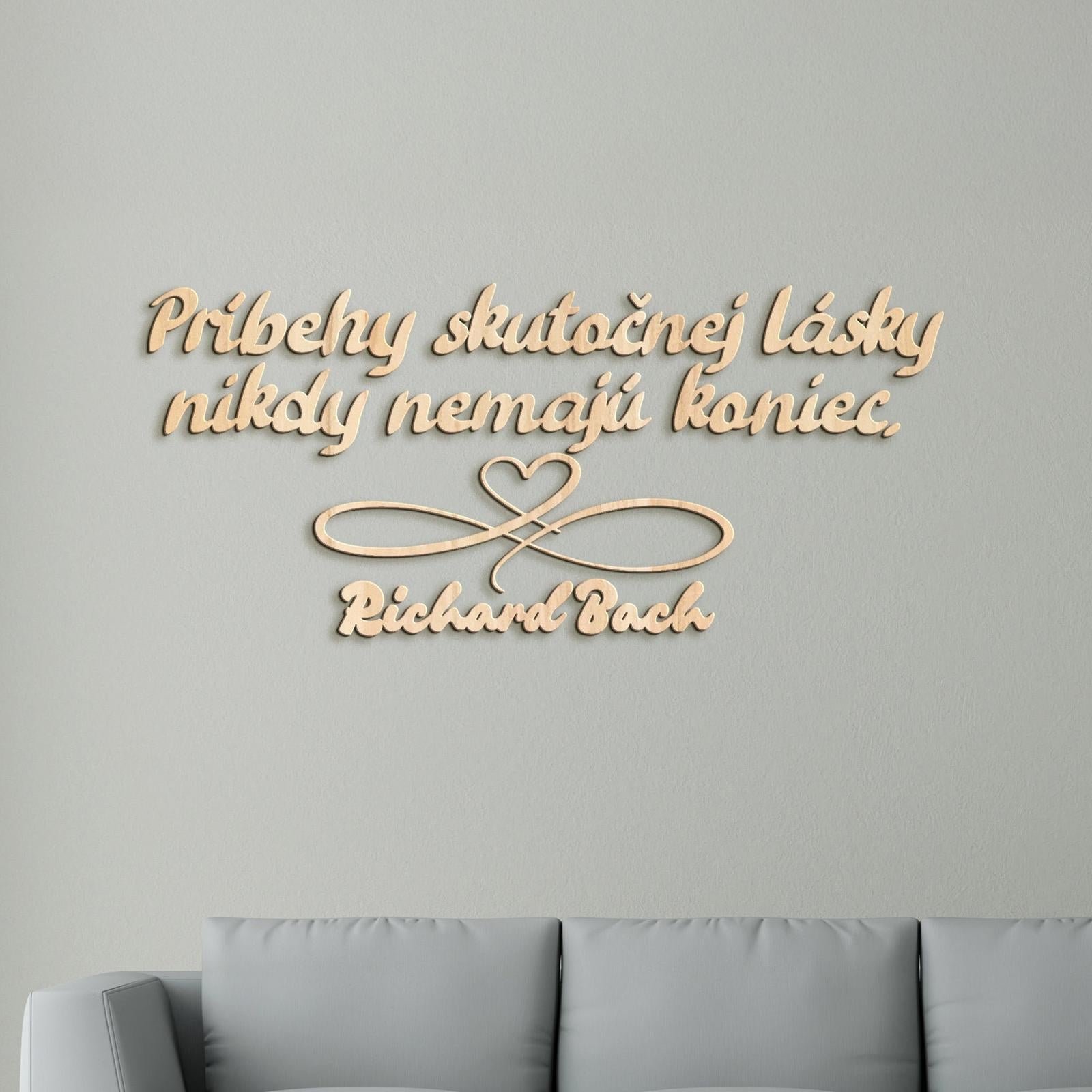 Drevený citát Príbehy skutočnej lásky-DREVTEX