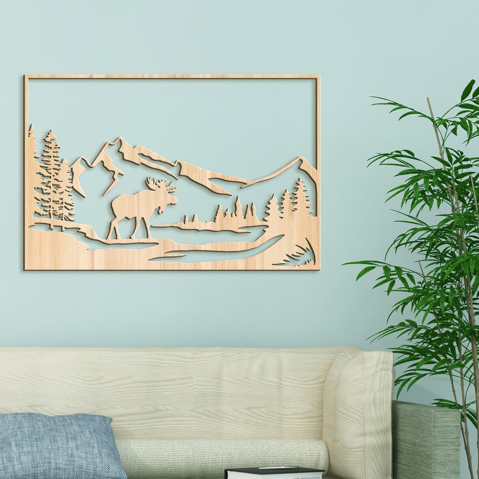 Horska sceneria s lososom-DREVTEX