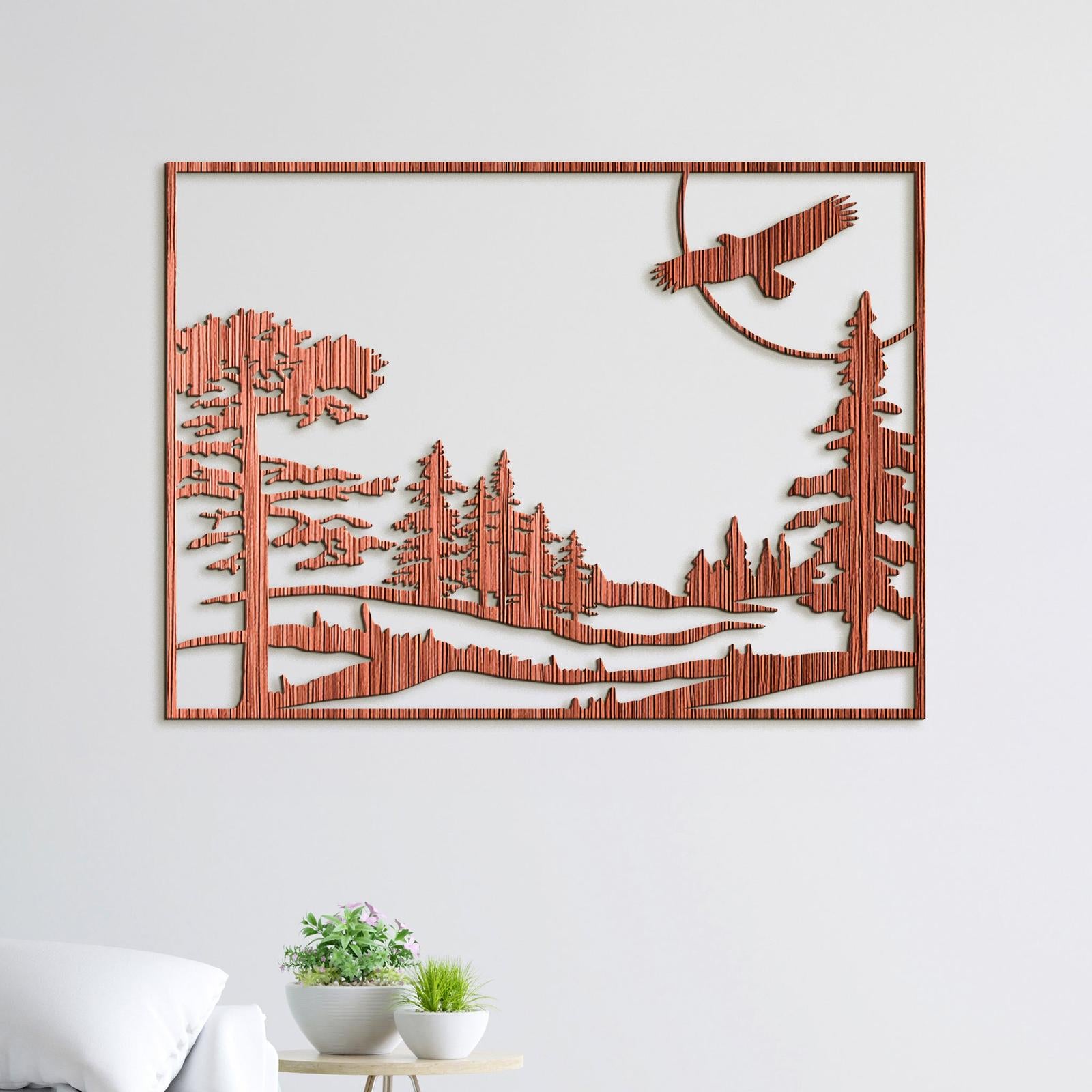 Dreveny obraz let orla-DREVTEX