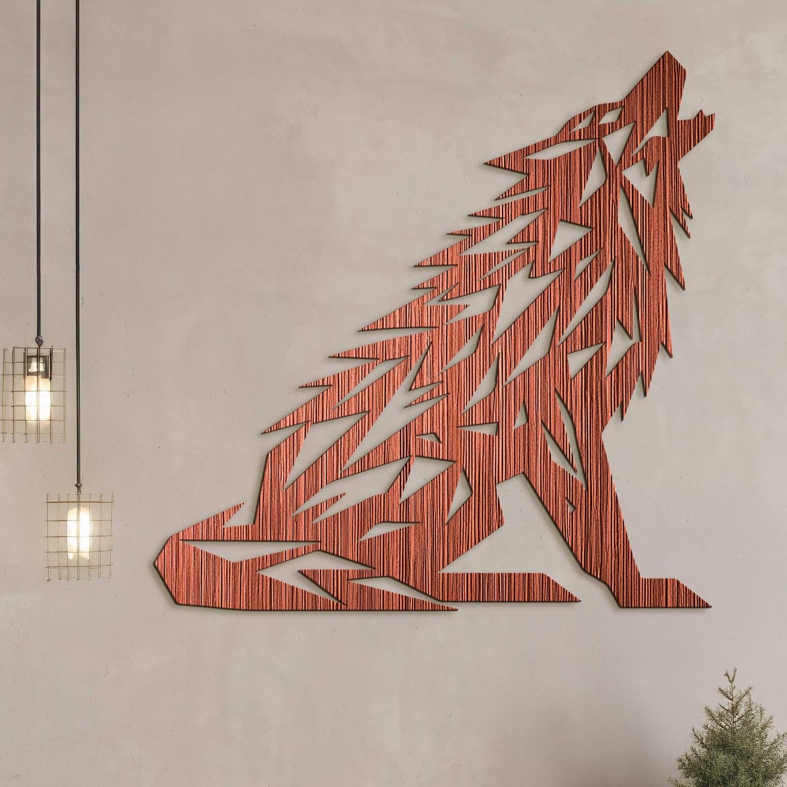 Drevený obraz Vyjúci vlk-DREVTEX