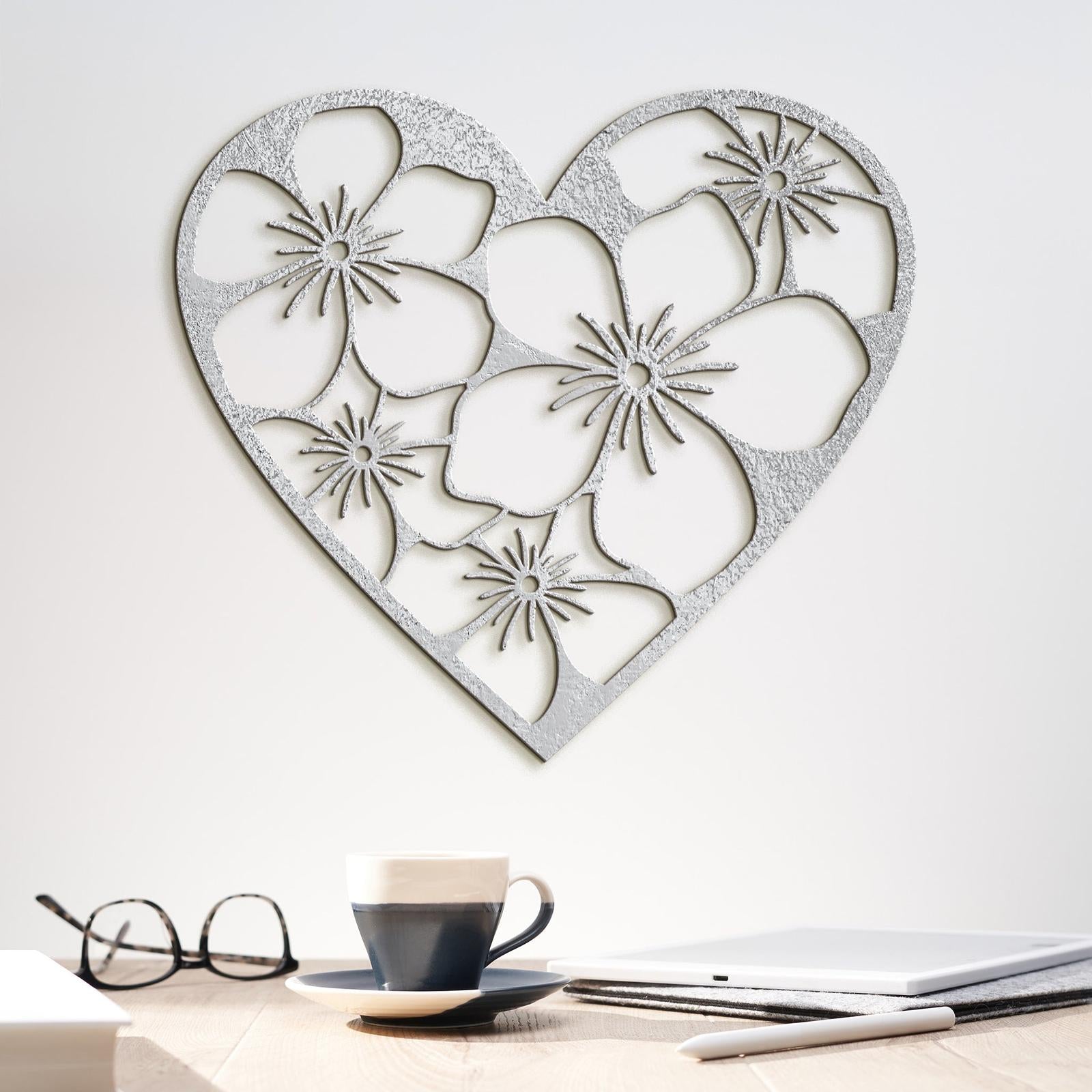 Drevený obraz Srdce plné kvetov-DREVTEX