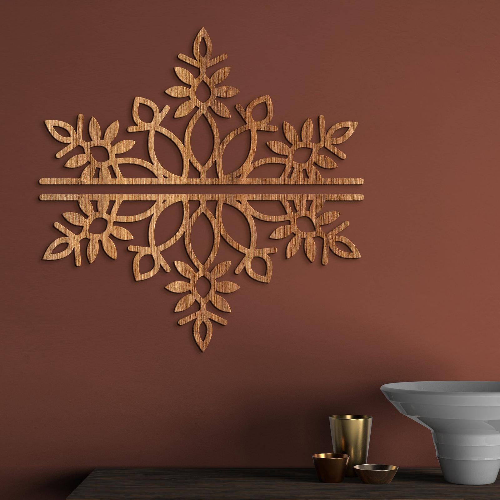 Dvojdielna drevená mandala SNOW-DREVTEX