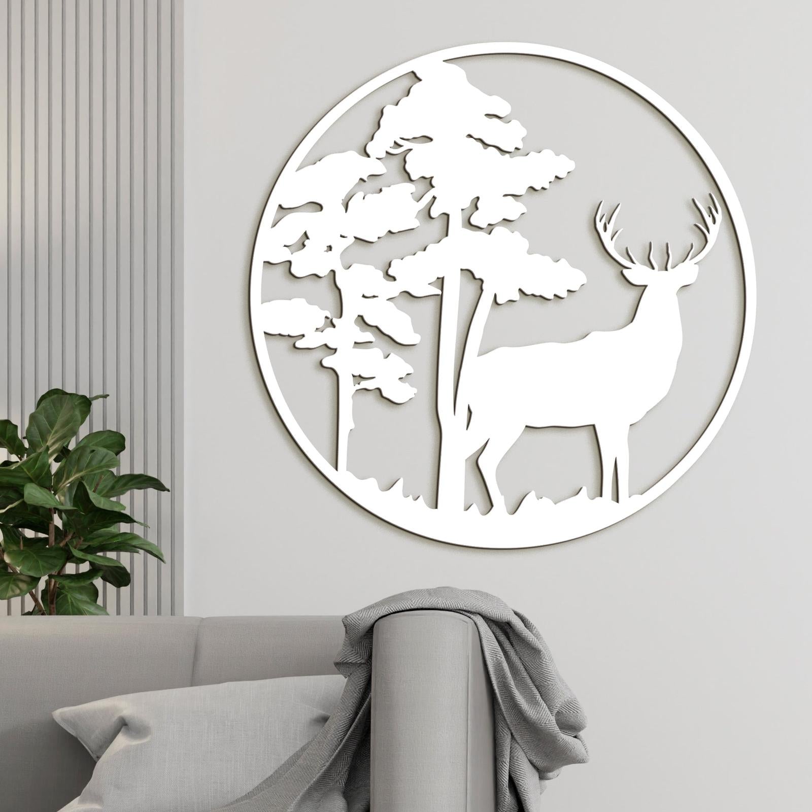 Drevený obraz Jelenia silueta-DREVTEX