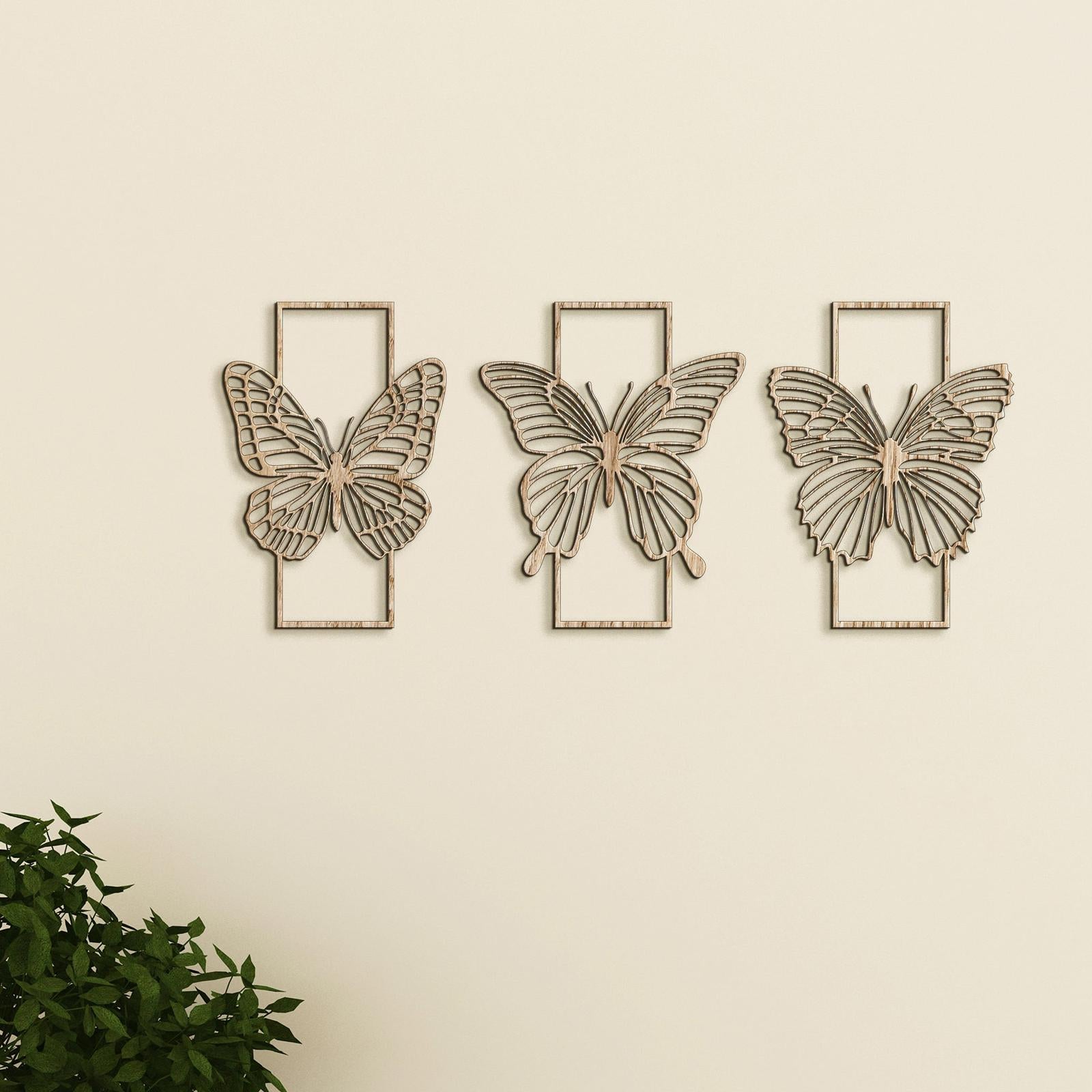 Trojdielna dekoracia Motyle-DREVTEX