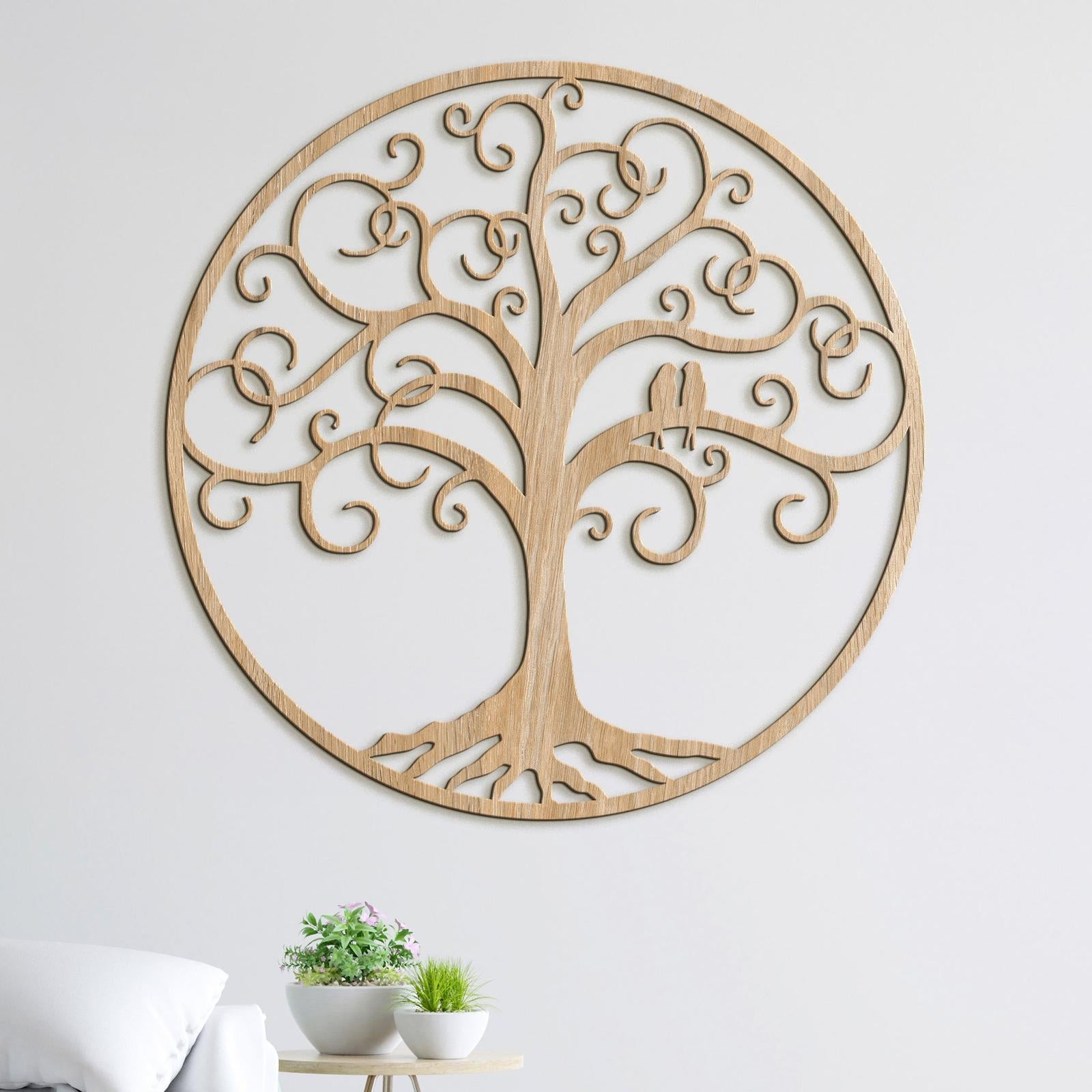 Strom života zaľúbení vtáci-DREVTEX