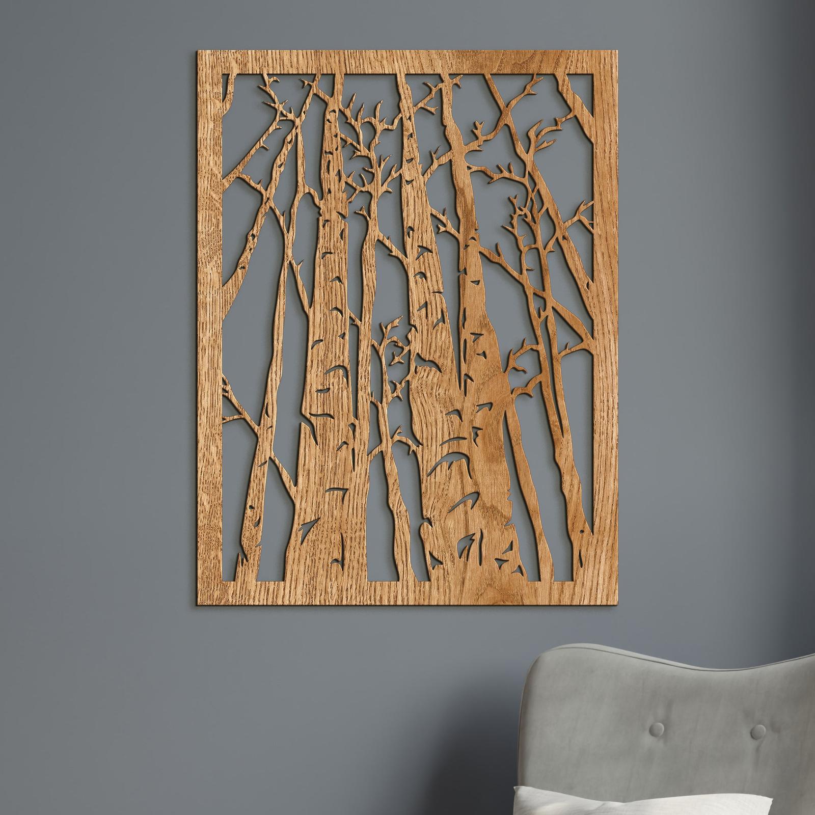 Drevený obraz na stenu silueta lesa-DREVTEX