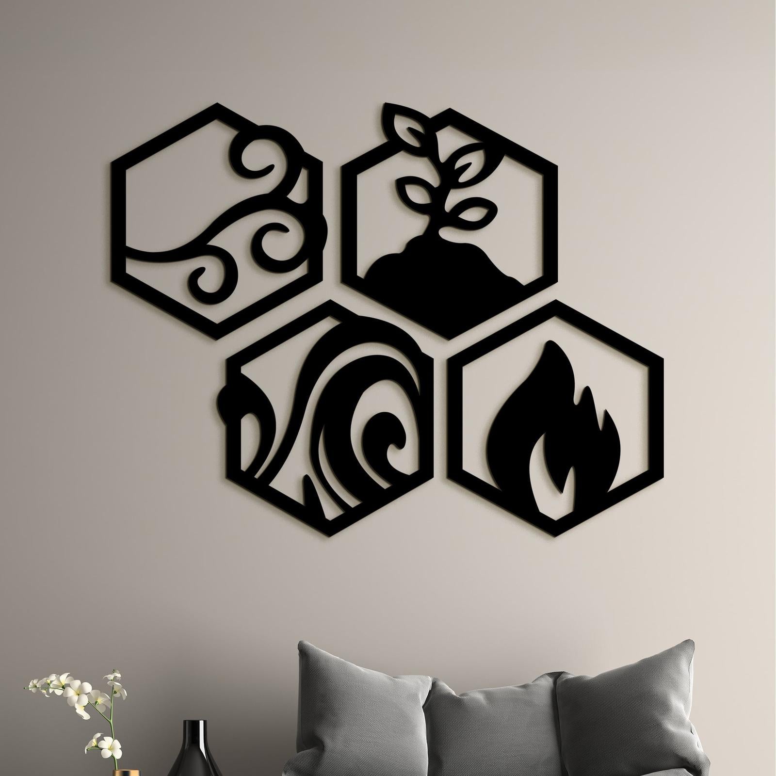 Moderný obraz Štyri živly-DREVTEX