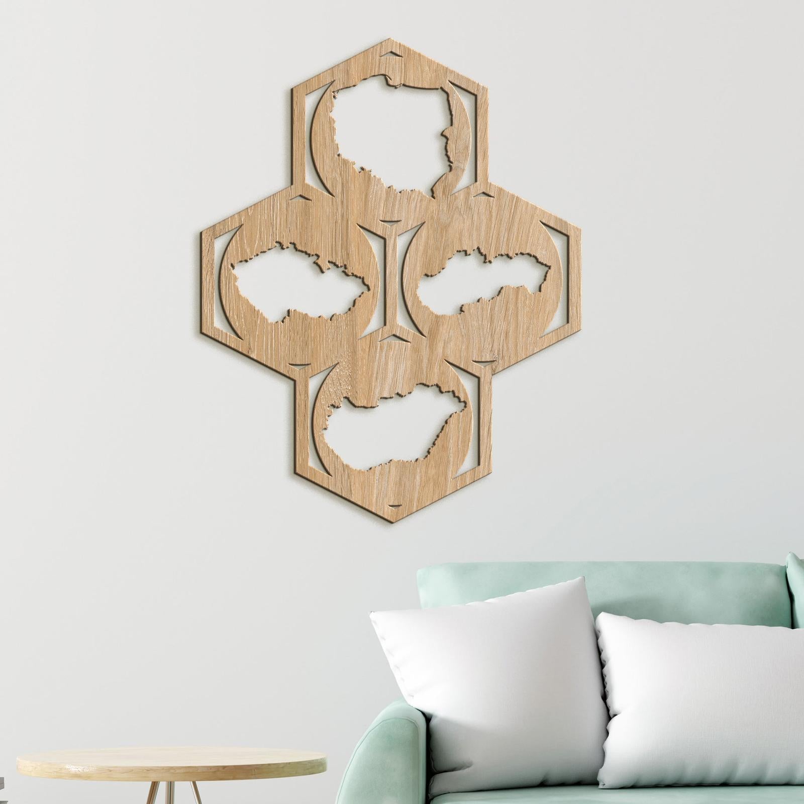 Drevený obraz na stenu Mapy-DREVTEX