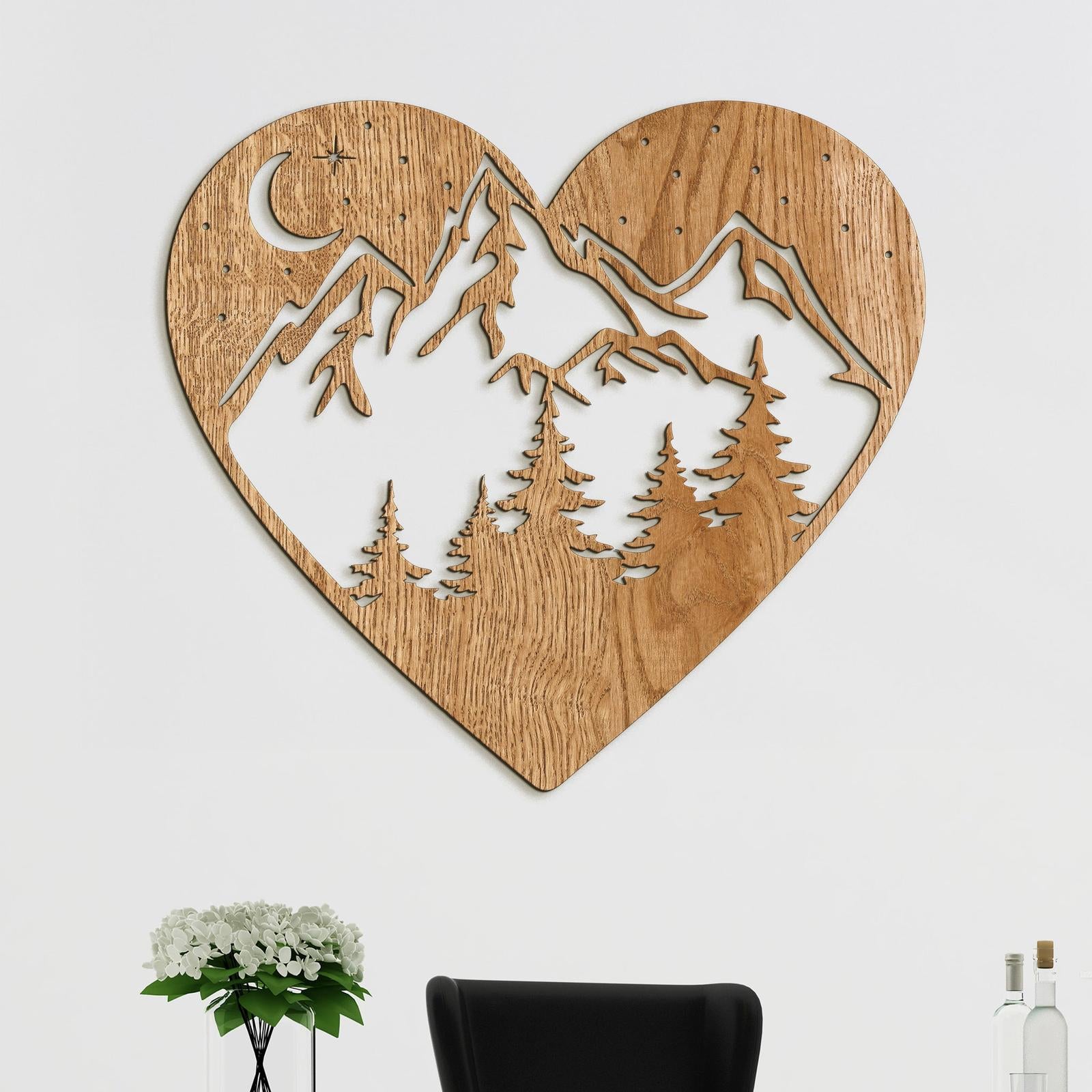 Drevený obraz na stenu Láska k horám-DREVTEX