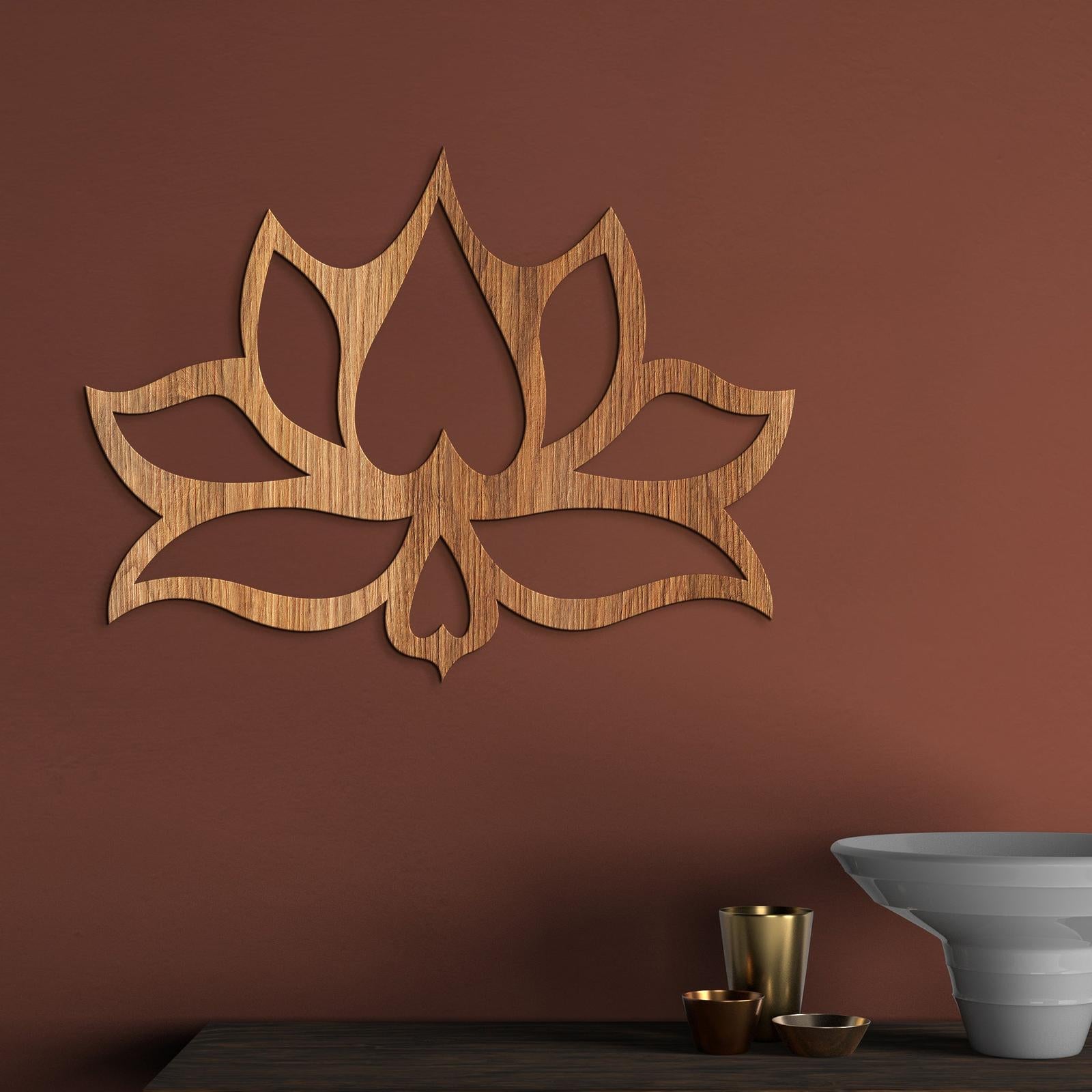 Drevený obraz na stenu Kvet LOTOS-DREVTEX