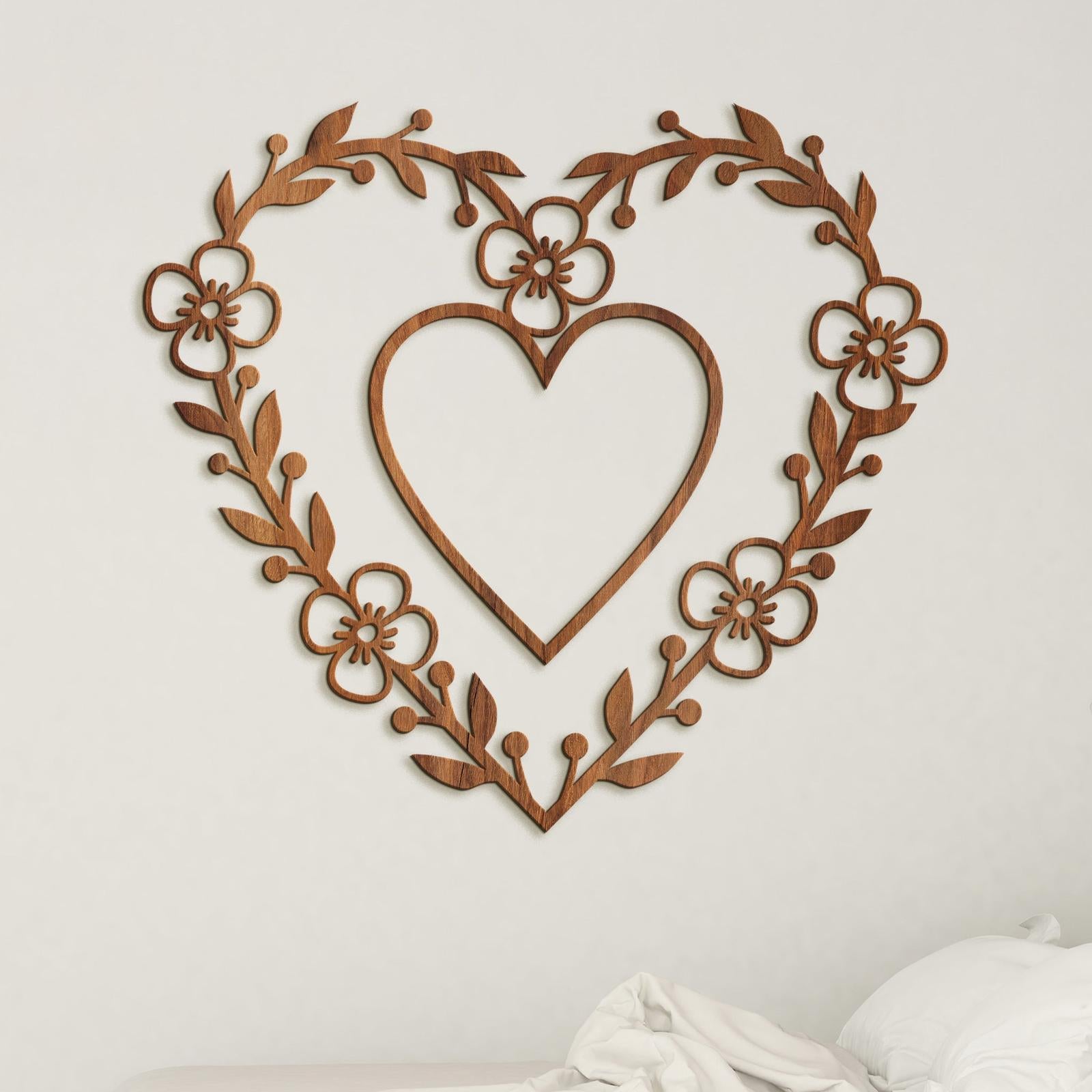 Romantický obraz na stenu HEART-DREVTEX