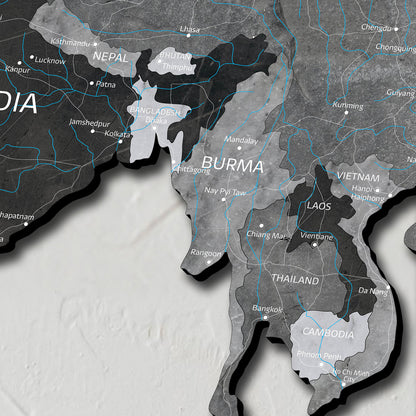 Viacvrstvová Mapa z Dreva Sivá