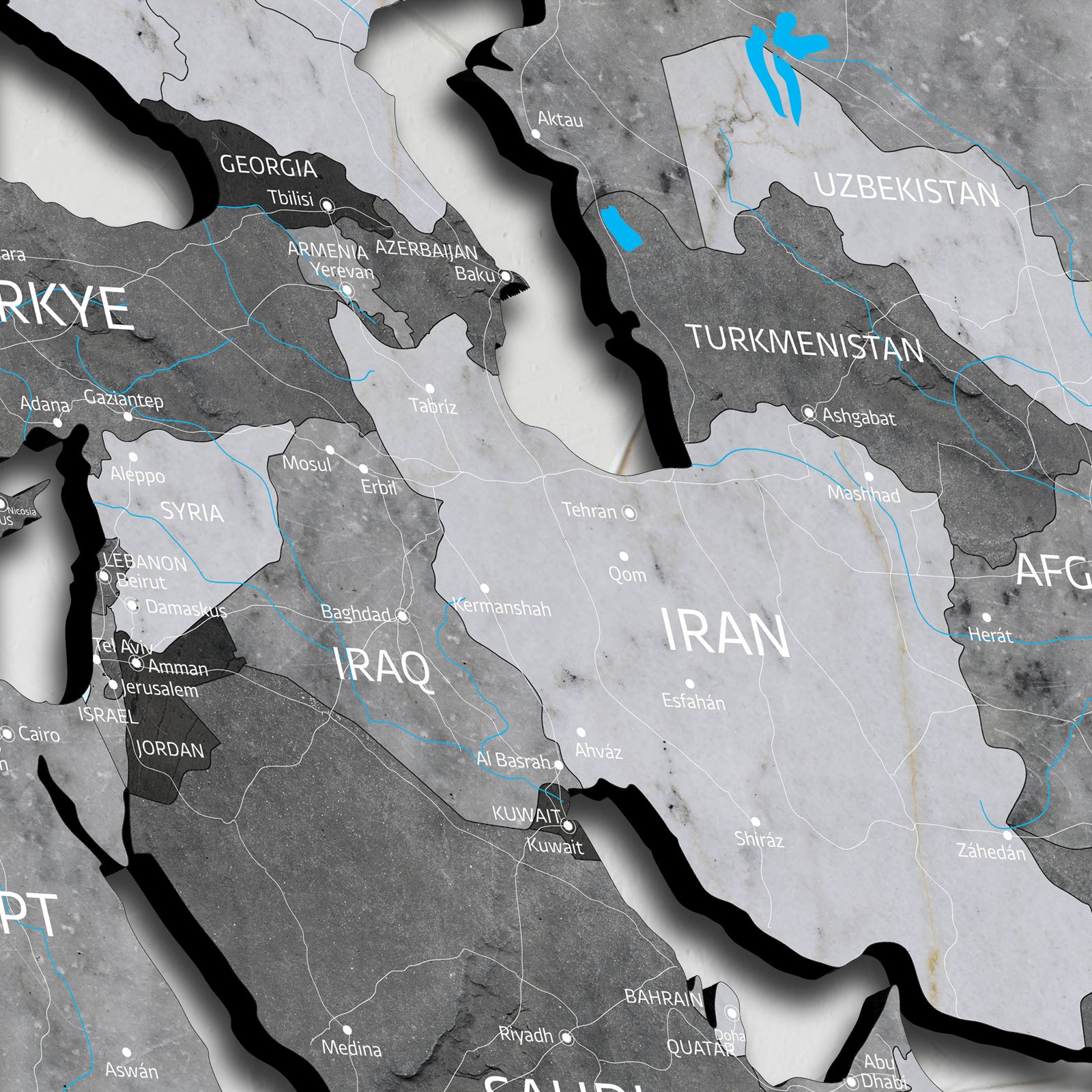 Viacvrstvová Mapa z Dreva Sivá