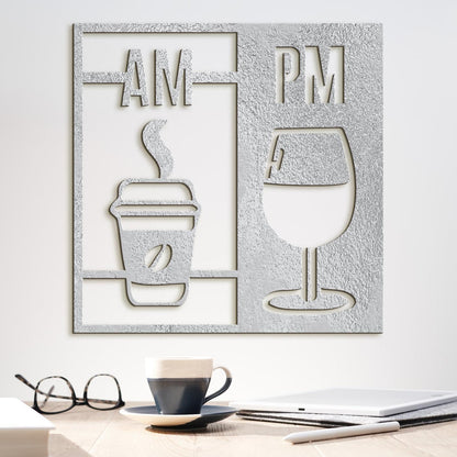 Drevená dekorácia Deň začína kávou a končí vínom-DREVTEX