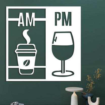 Drevená dekorácia Deň začína kávou a končí vínom-DREVTEX