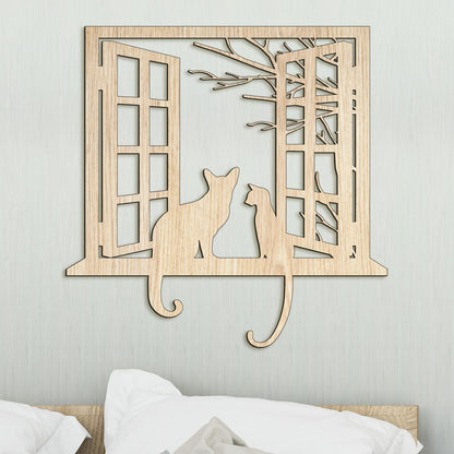 Drevena dekoracia macky-DREVTEX