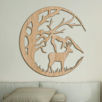 Drevená dekorácia s motívom Jeleňa-DREVTEX