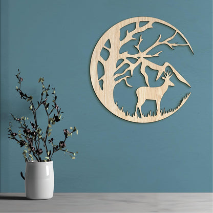 Drevená dekorácia s motívom Jeleňa-DREVTEX