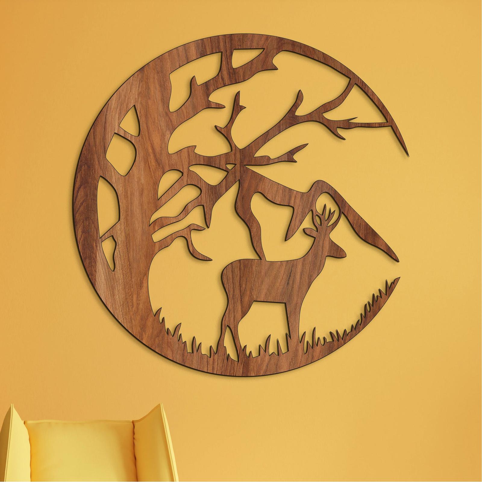 Drevená dekorácia s motívom Jeleňa-DREVTEX