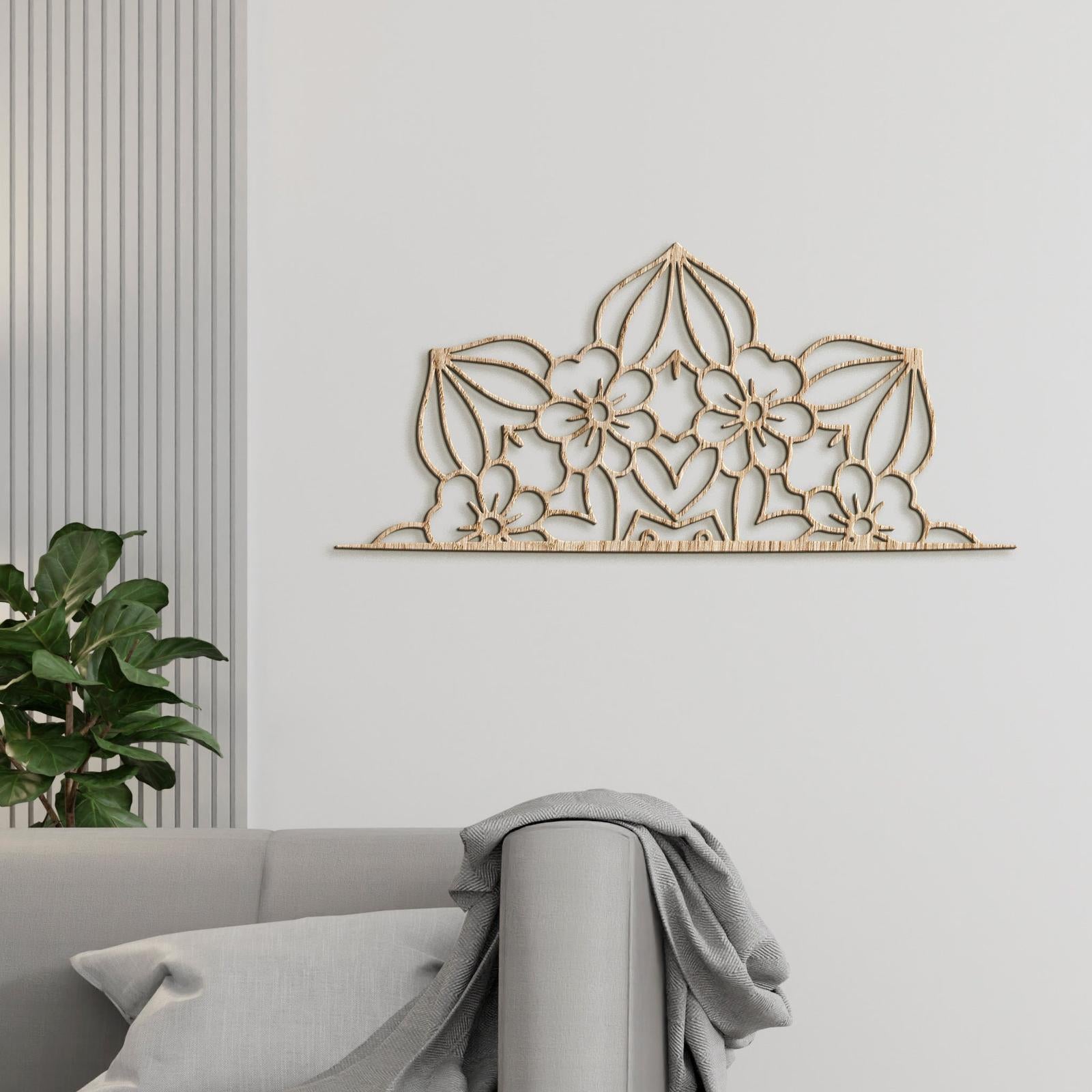 Drevená mandala polkruh CROWN-DREVTEX