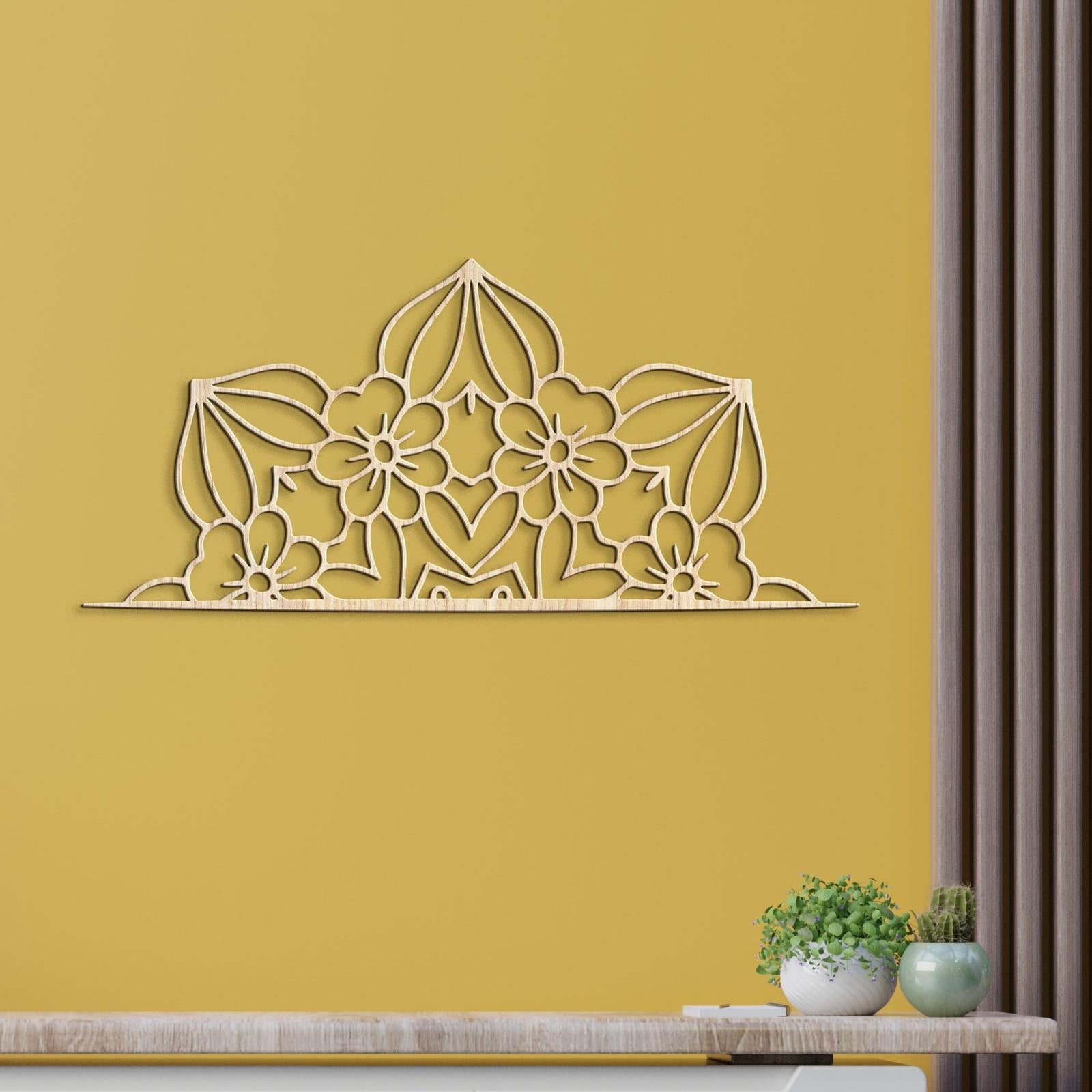 Drevená mandala polkruh CROWN-DREVTEX