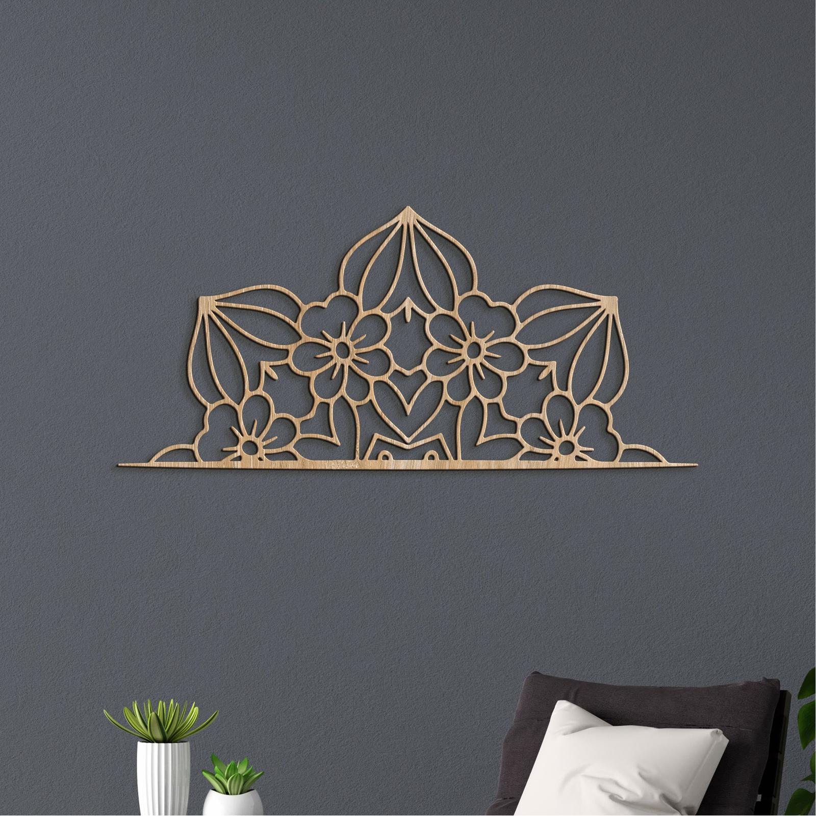 Drevená mandala polkruh CROWN-DREVTEX