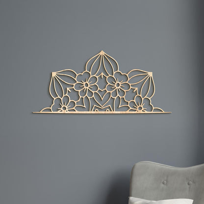 Drevená mandala polkruh CROWN-DREVTEX