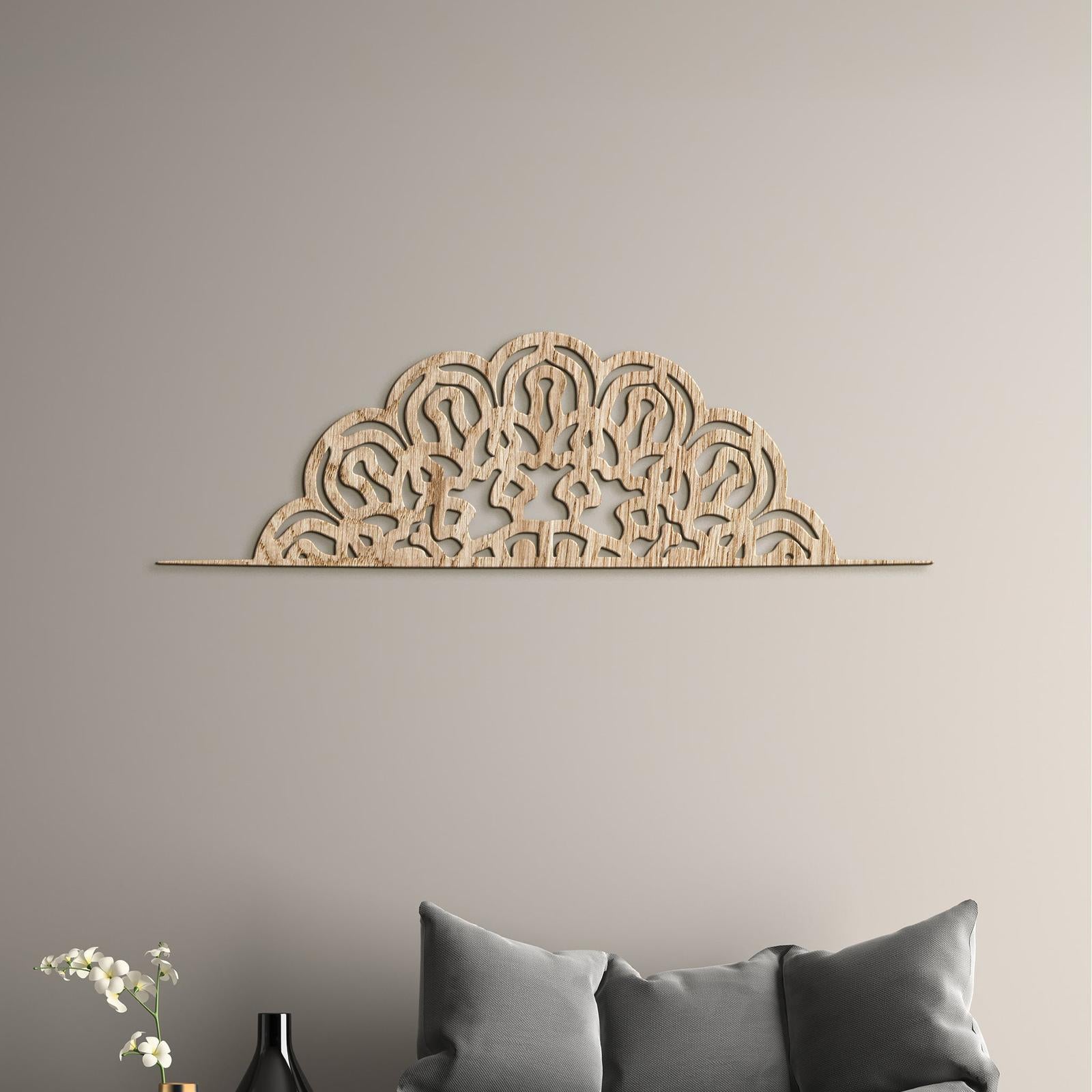 Drevená mandala polkruh FLORA-DREVTEX